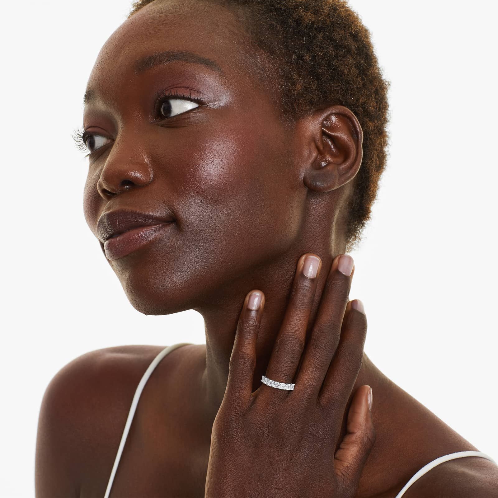 Seven Stone Anniversary Ring With 1.5 CTW Asscher Cut Diamonds In 14K White Gold (2.50mm)