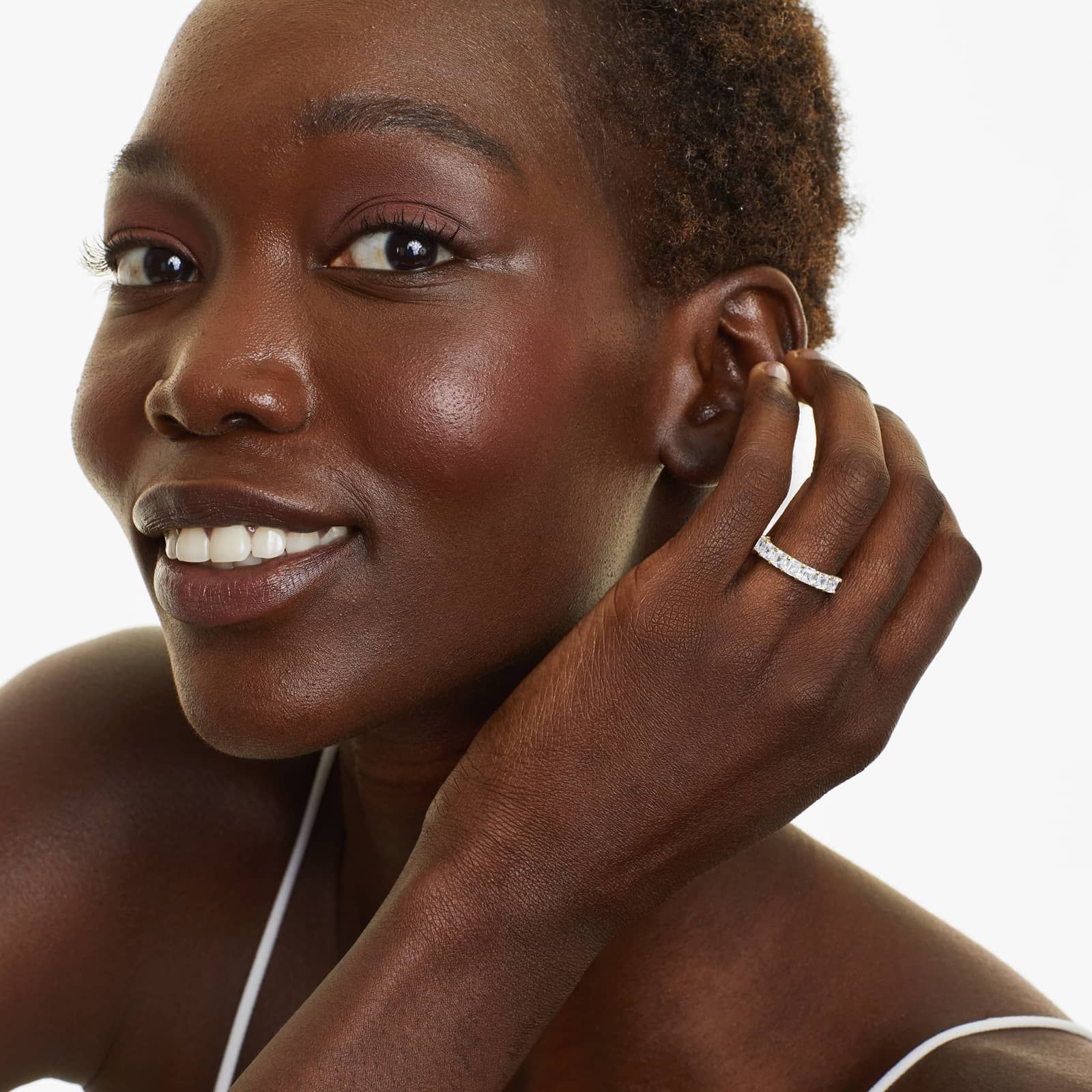 Seven Stone Anniversary Ring With 1.5 CTW Asscher Cut Diamonds In 14K Yellow Gold (2.50mm)