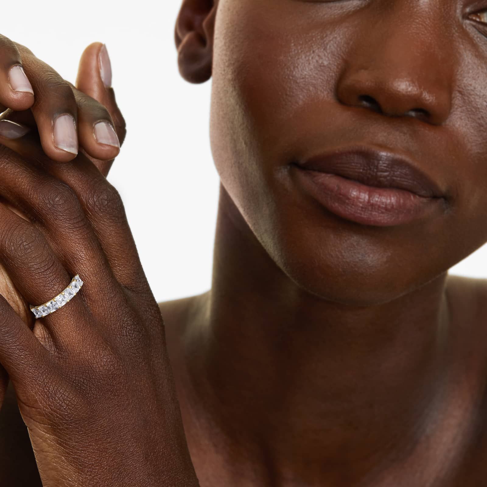 Seven Stone Anniversary Ring With 1.5 CTW Asscher Cut Diamonds In 14K Yellow Gold (2.50mm)
