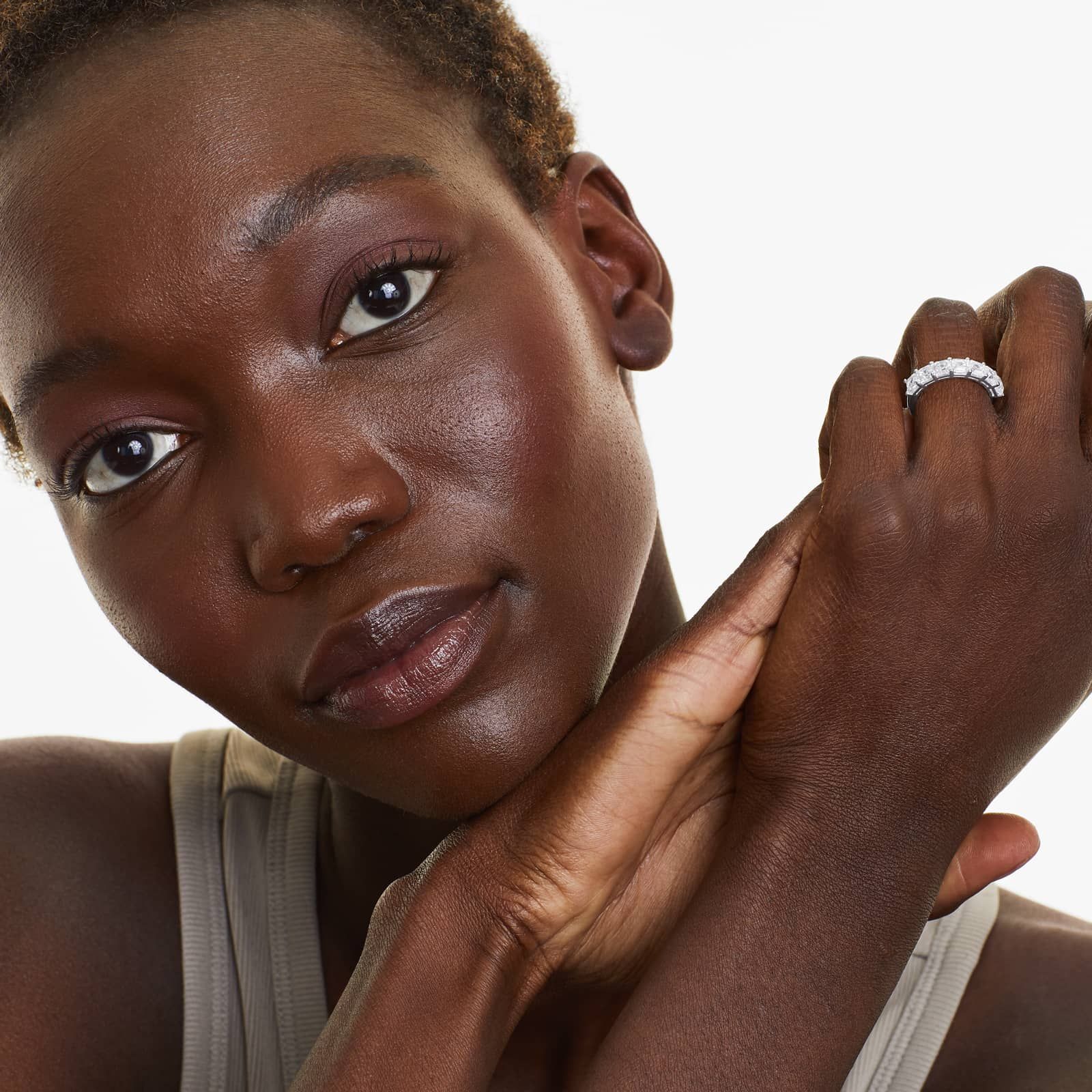 Seven Stone Anniversary Ring With 2 CTW Asscher Cut Diamonds In 14K White Gold (2.50mm)