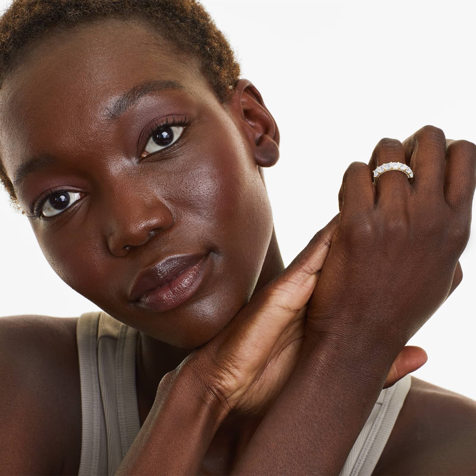 Seven Stone Anniversary Ring With 2 CTW Asscher Cut Diamonds In 14K Yellow Gold (2.50mm)