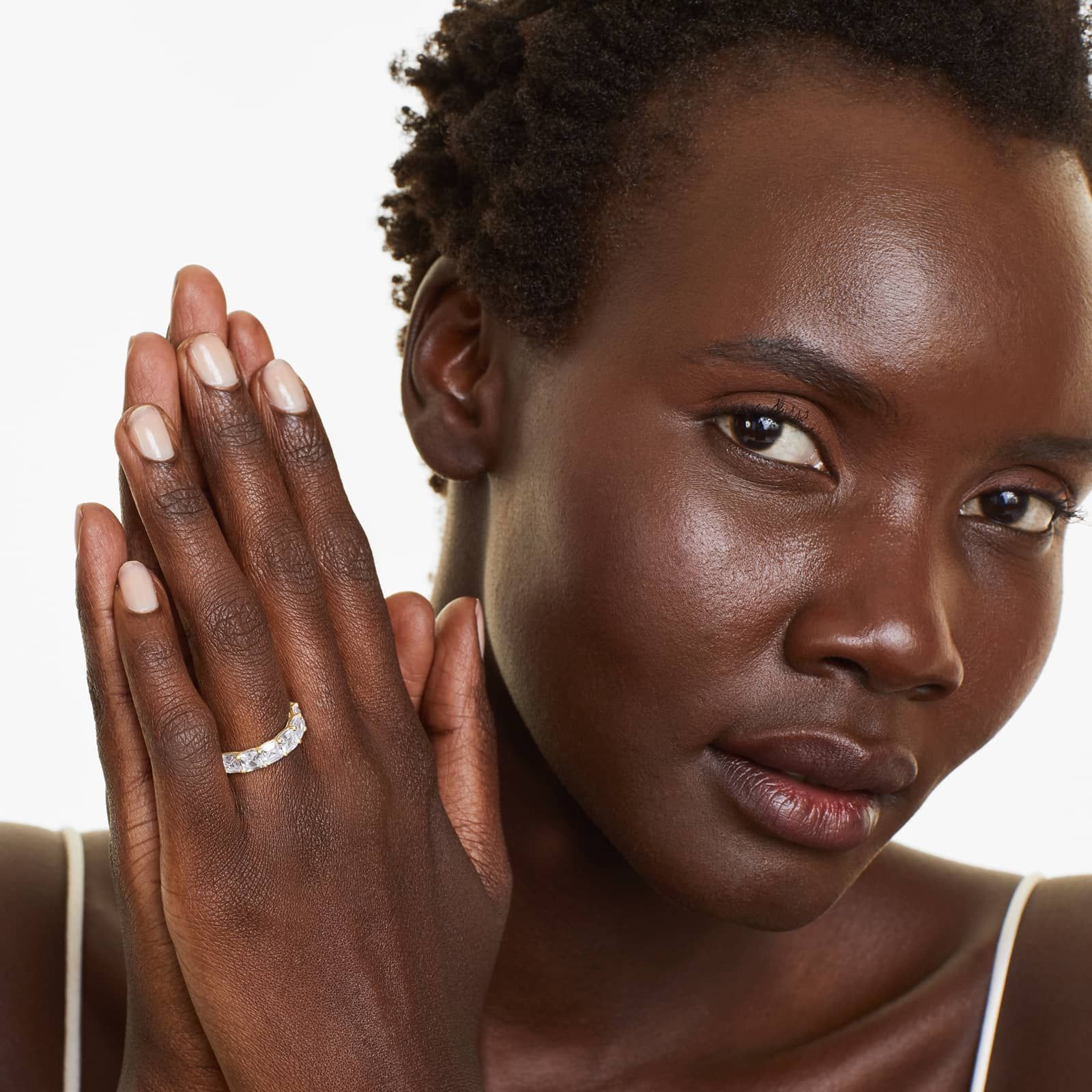 Seven Stone Anniversary Ring With 3.5 CTW Asscher Cut Diamonds In 14K Yellow Gold (3.00mm)