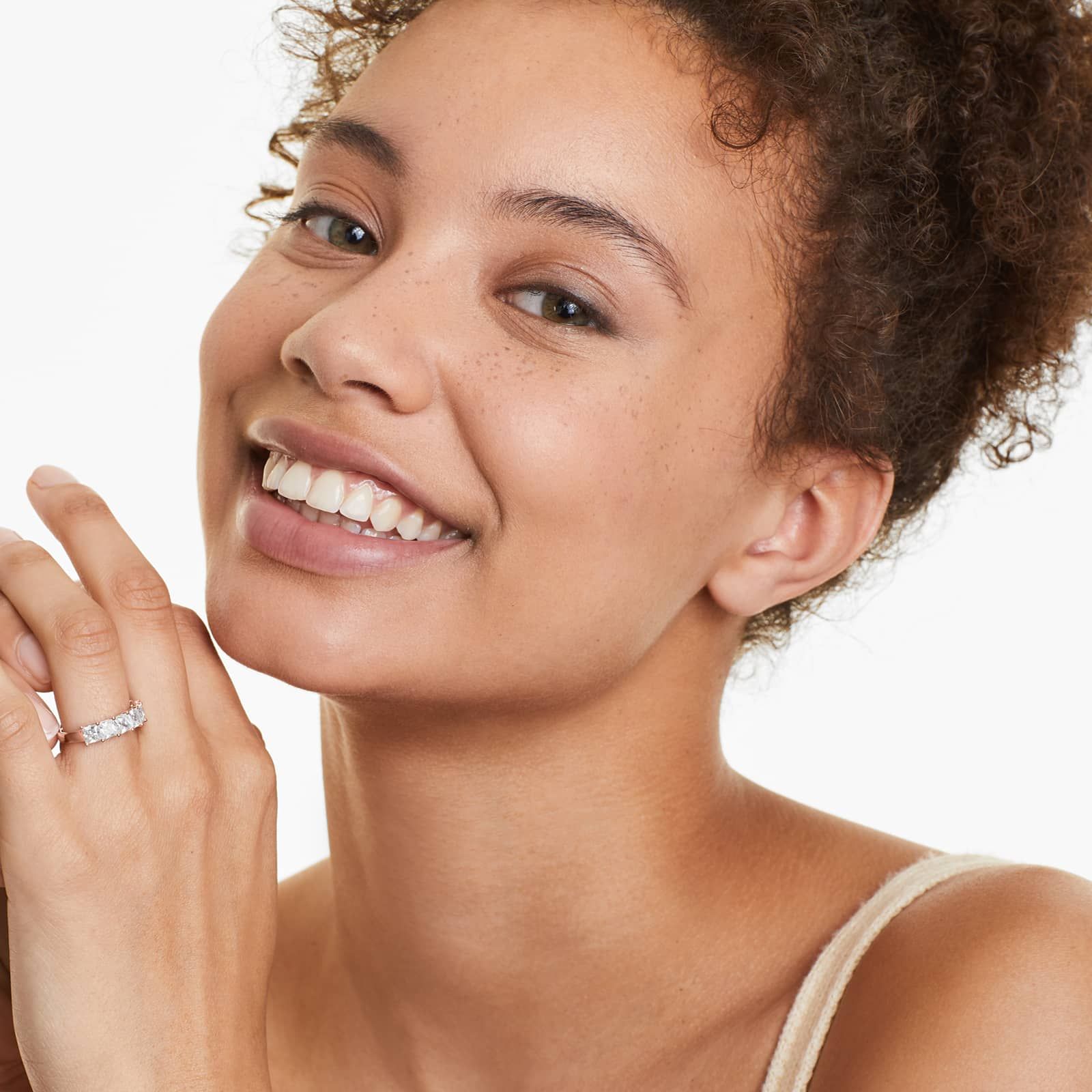 Seven Stone Anniversary Ring With 3 CTW Princess Cut Lab-Grown Diamonds In 14K Rose Gold (2.50mm)