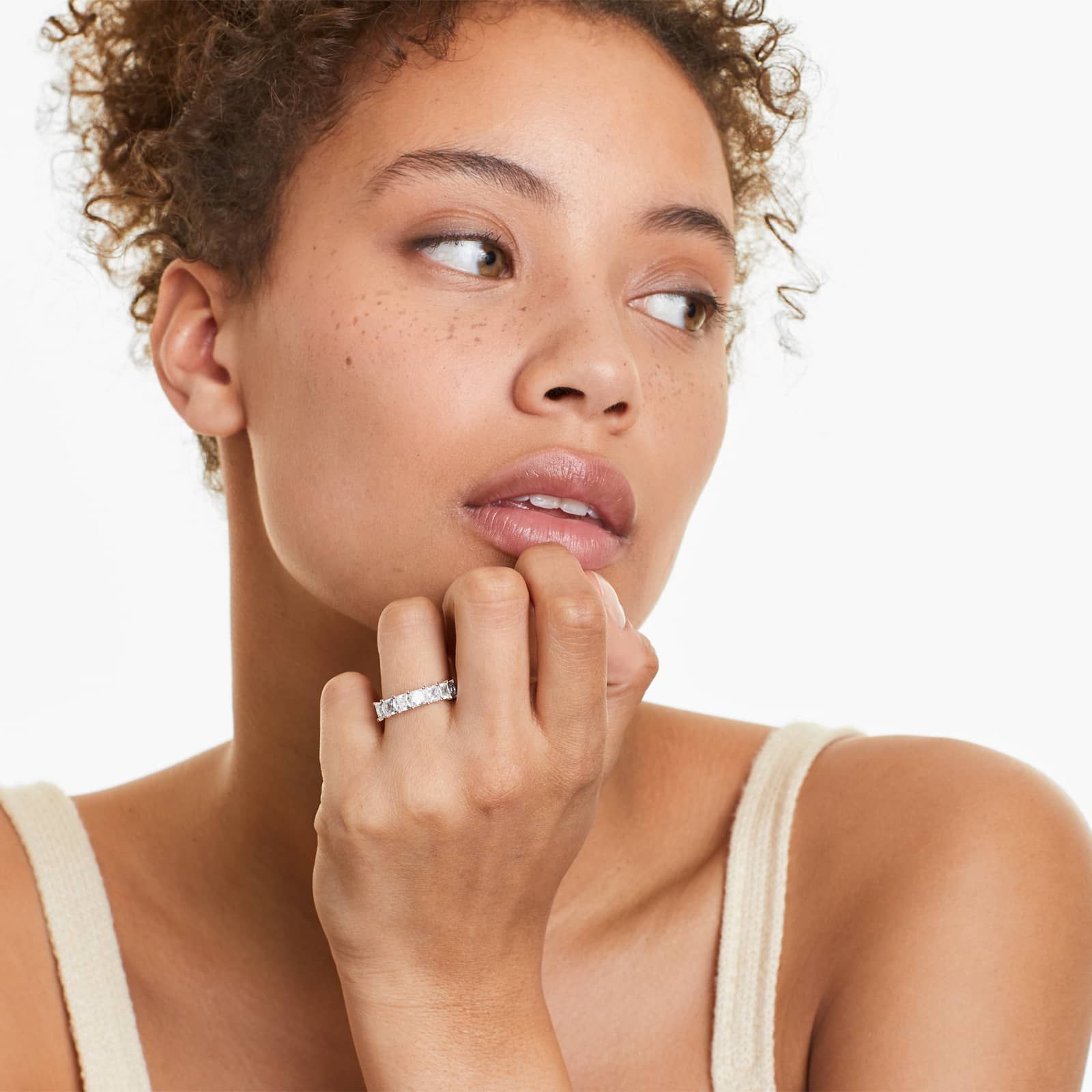 Seven Stone Anniversary Ring With 3 CTW Princess Cut Lab-Grown Diamonds In 14K Rose Gold (2.50mm)