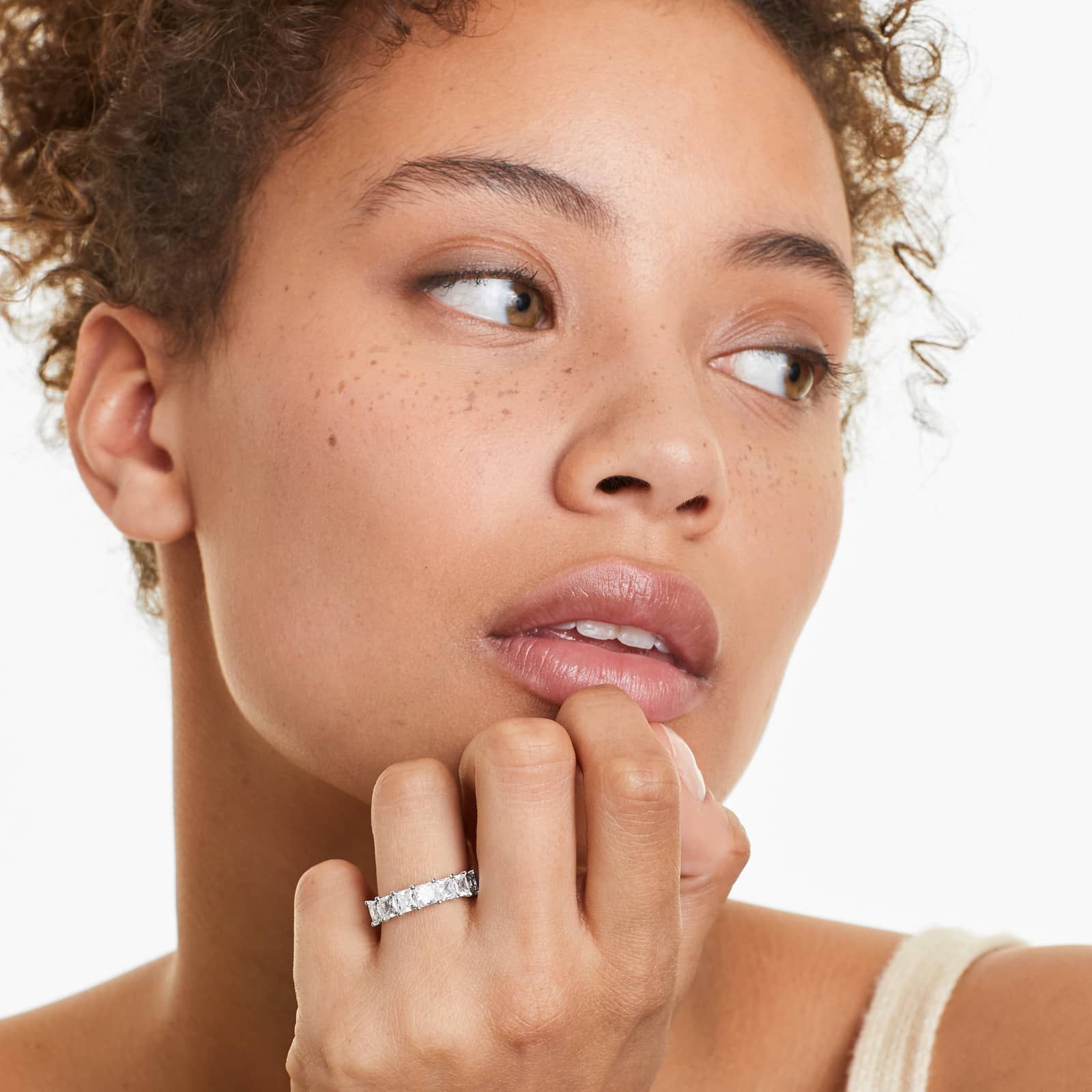 Seven Stone Anniversary Ring With 3 CTW Princess Cut Lab-Grown Diamonds In 14K White Gold (2.50mm)