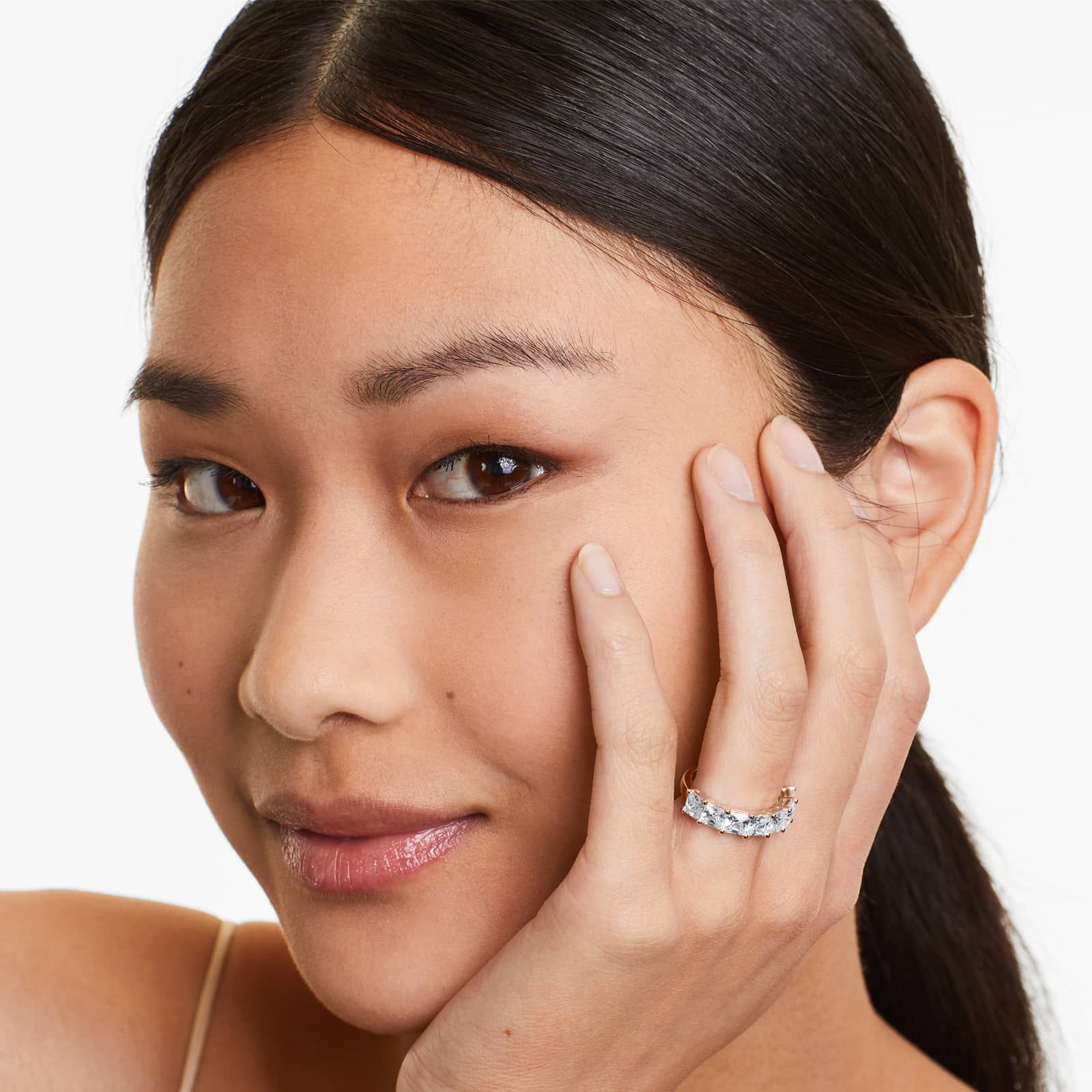 Seven Stone Anniversary Ring With 3.5 CTW Princess Cut Lab-Grown Diamonds In 14K Rose Gold (3.00mm)