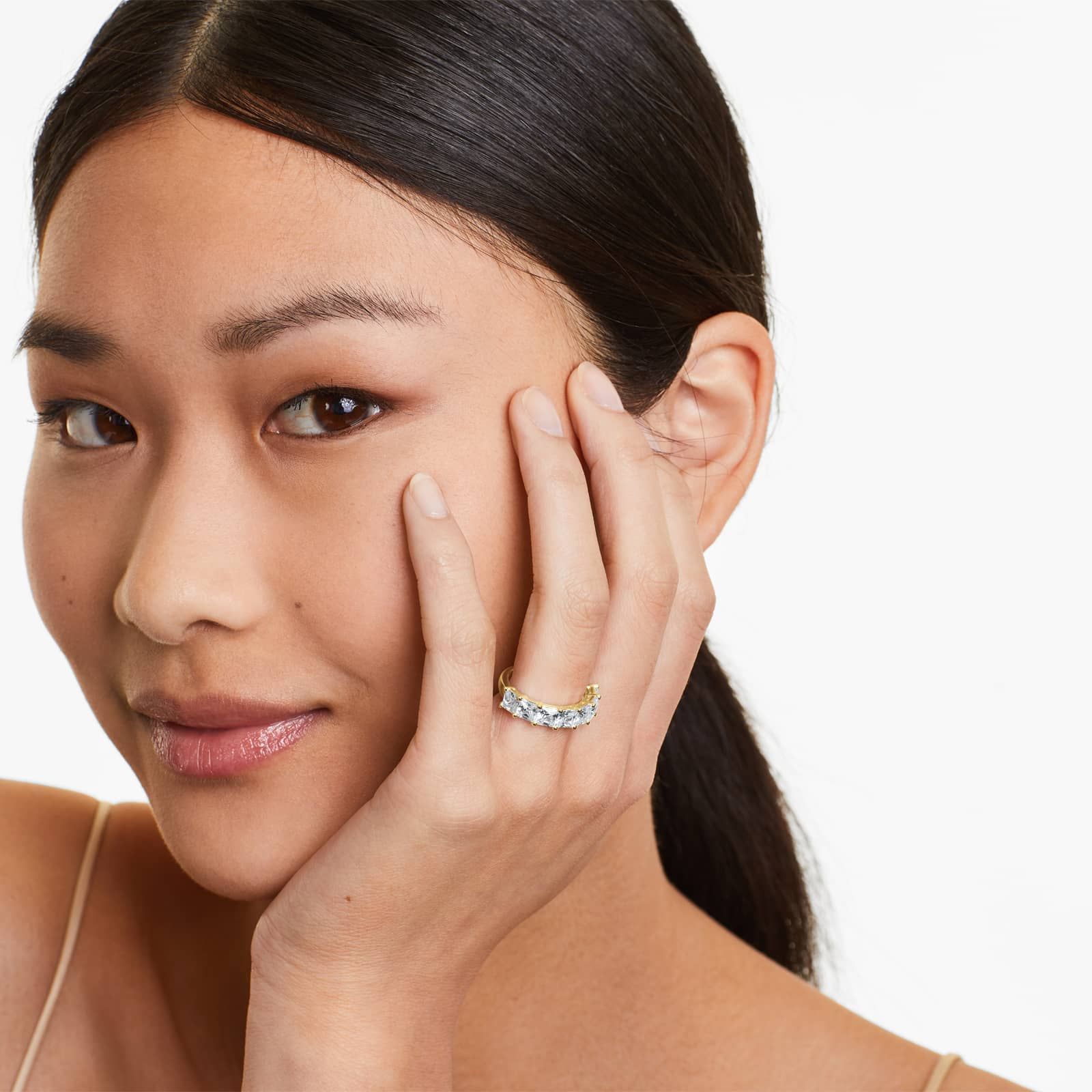 Seven Stone Anniversary Ring With 3.5 CTW Princess Cut Lab-Grown Diamonds In 14K Yellow Gold (3.00mm)