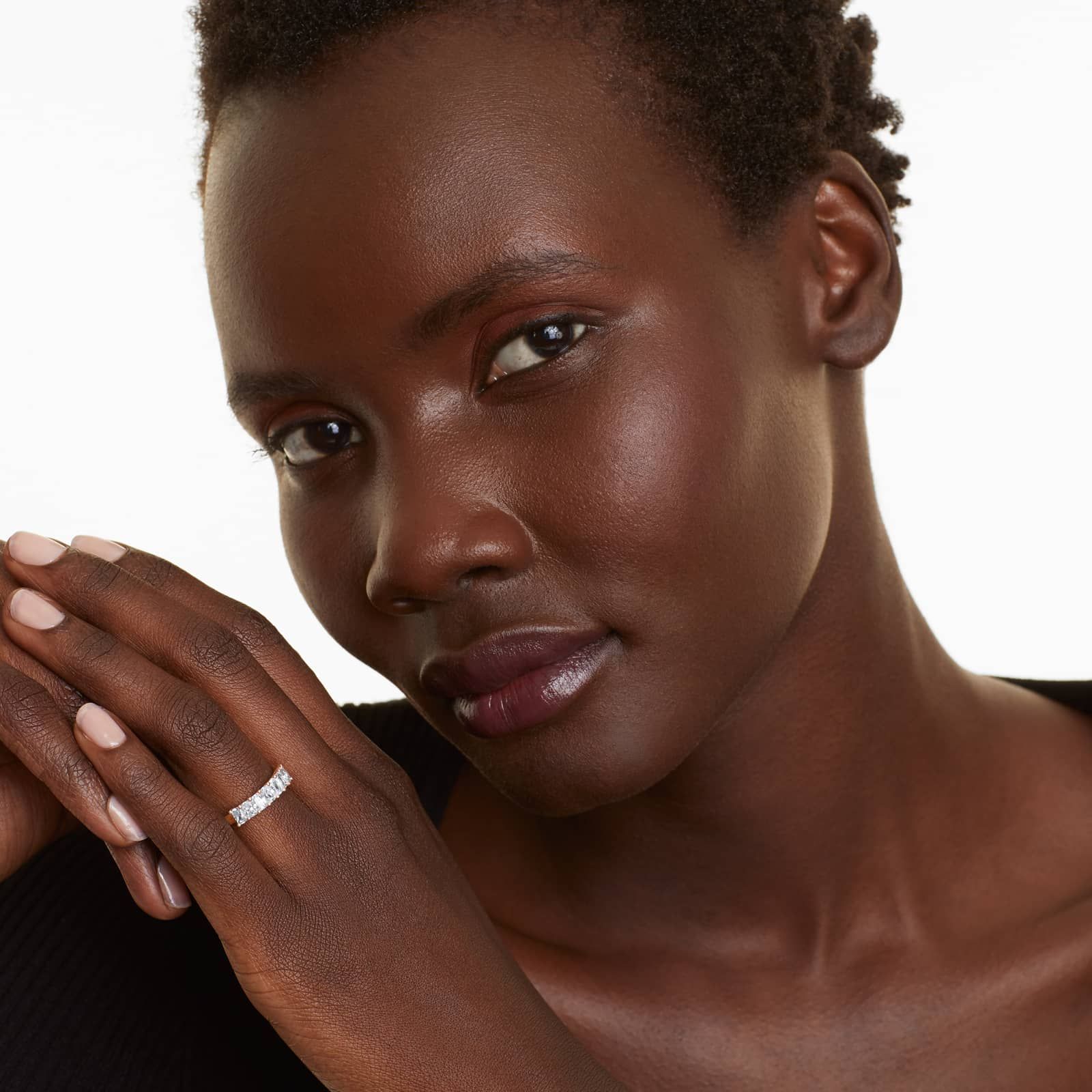 Seven Stone Anniversary Ring With 1 CTW Radiant Cut Diamonds In 14K Rose Gold (2.00mm)