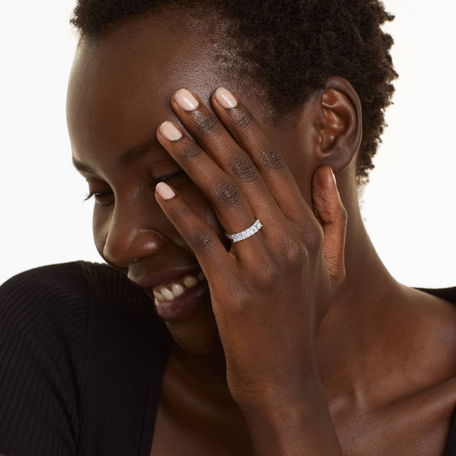 Seven Stone Anniversary Ring With 1 CTW Radiant Cut Diamonds In Platinum (2.00mm)