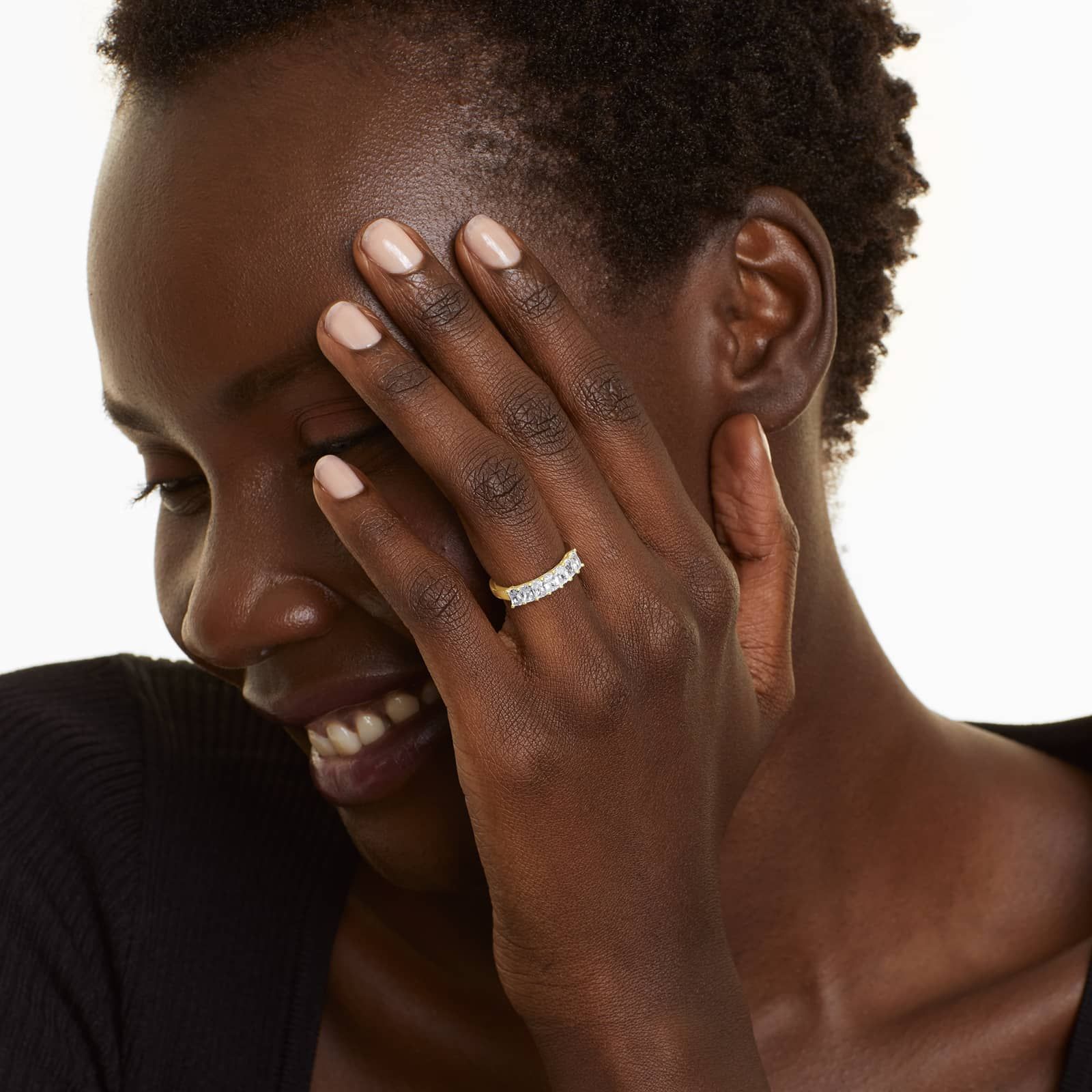 Seven Stone Anniversary Ring With 1 CTW Radiant Cut Diamonds In 14K Yellow Gold (2.00mm)