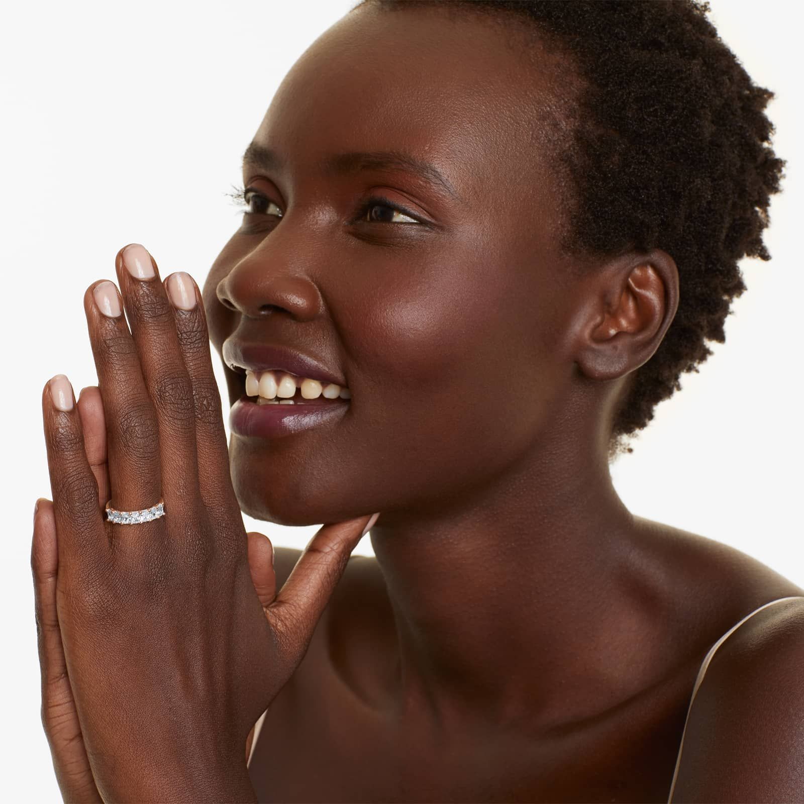 Seven Stone Anniversary Ring With 1.5 CTW Radiant Cut Diamonds In 14K Rose Gold (2.50mm)