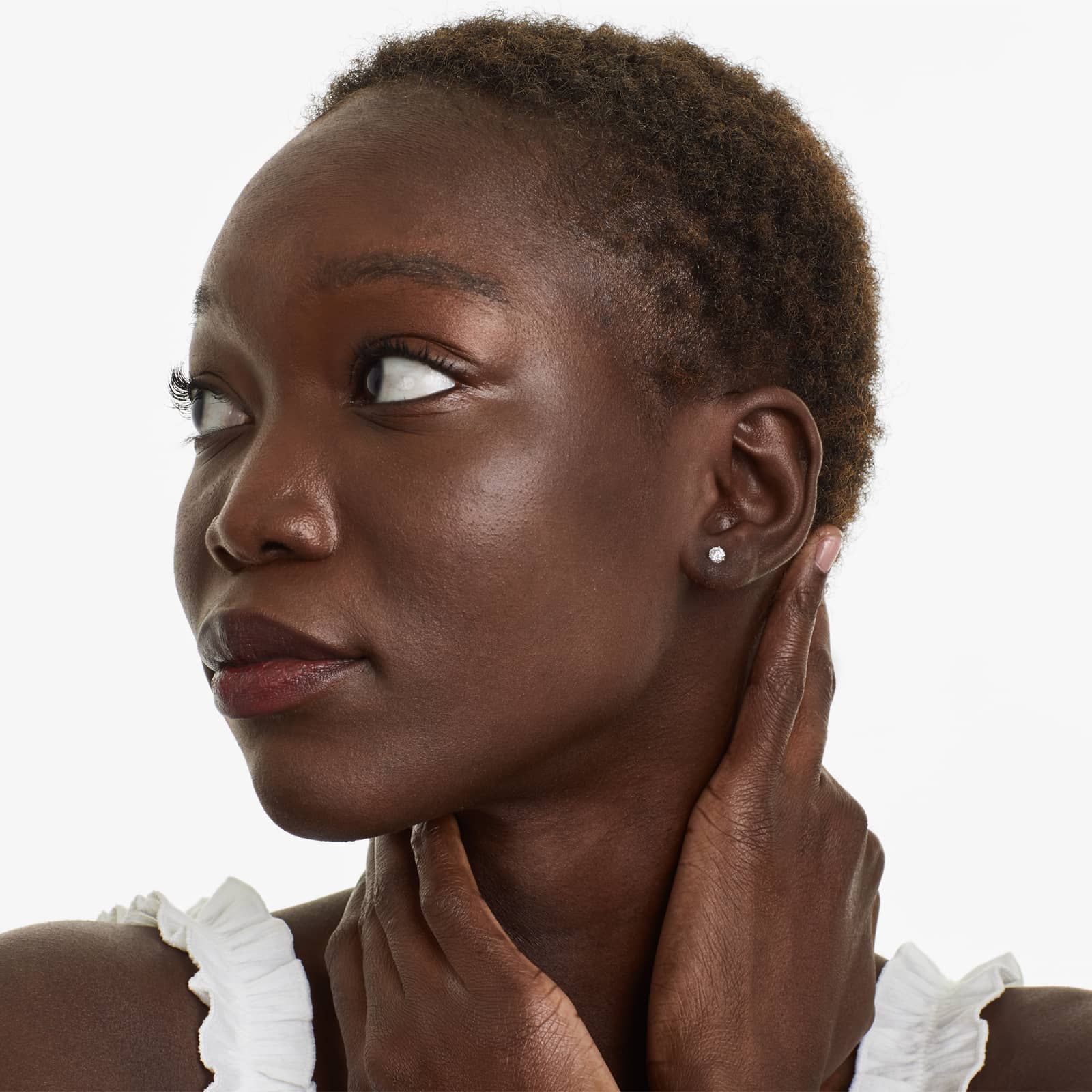 Three Prong 0.5 CTW Round Brilliant Diamond Earrings In Platinum