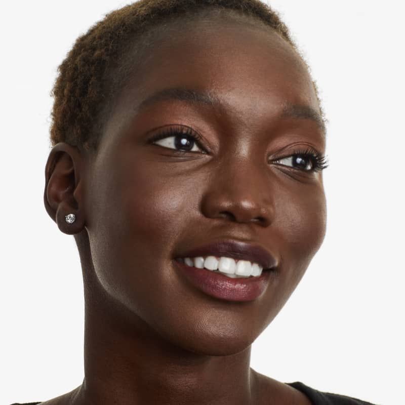 Three Prong Martini 1.5 CTW Lab-Grown Diamond Stud Earrings In 14K White Gold