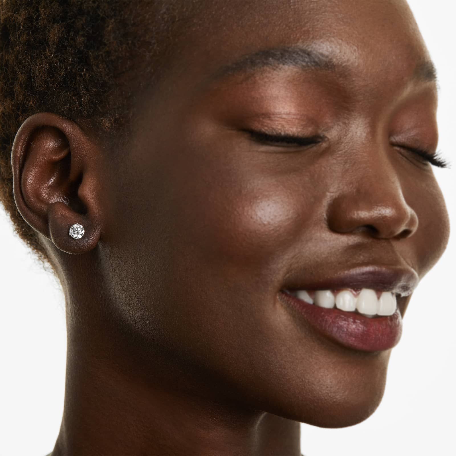 Three Prong Martini 1.5 CTW Diamond Stud Earrings  In Platinum