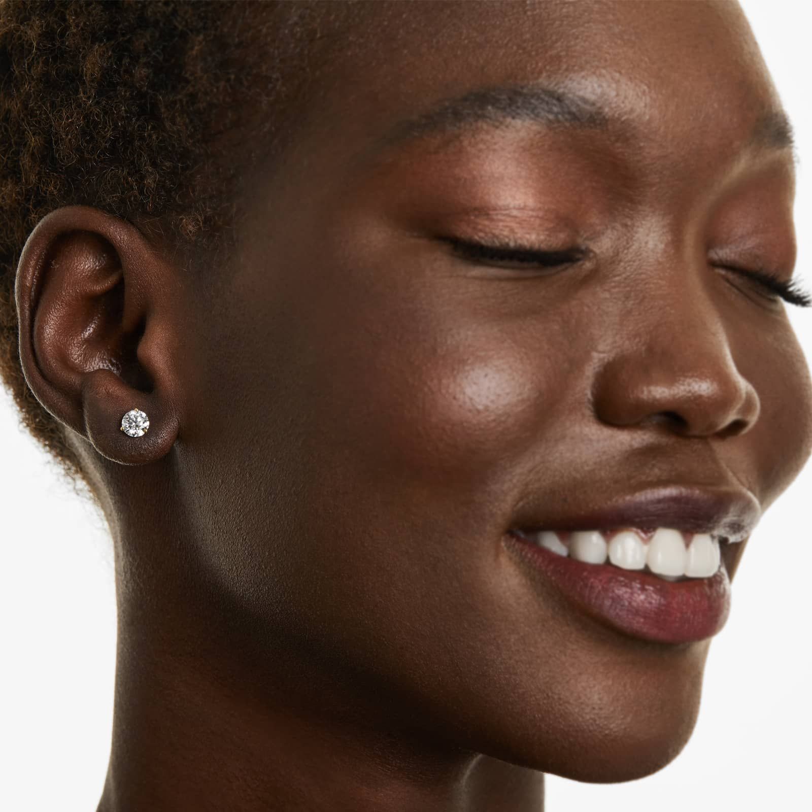 Three Prong Martini 1.5 CTW Diamond Stud Earrings In 14K Yellow Gold