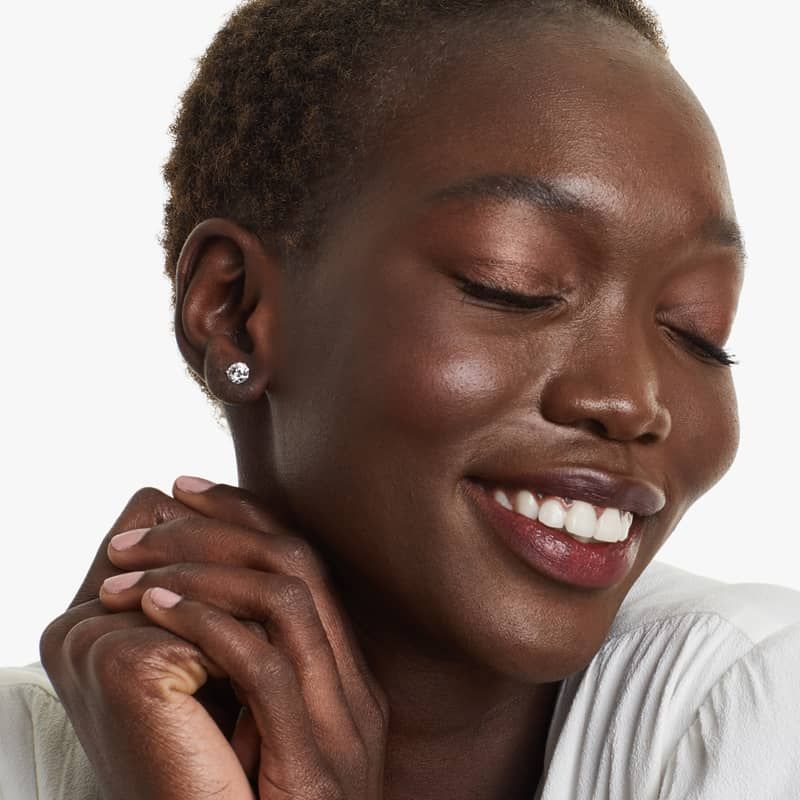 Three Prong Martini 2 CTW Lab-Grown Diamond Stud Earrings In 14K White Gold