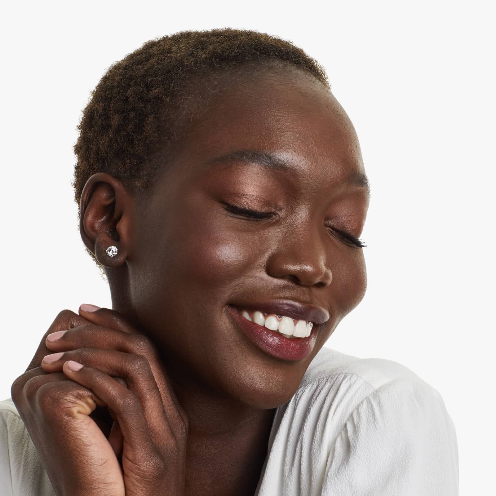 Three Prong Martini 2 CTW Diamond Stud Earrings In 14K Yellow Gold