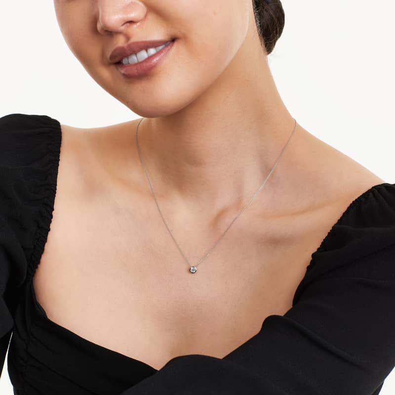 14K White Gold Bezel Lab-Grown Diamond Pendant (0.25 CTW - F-G / VS2-SI1)