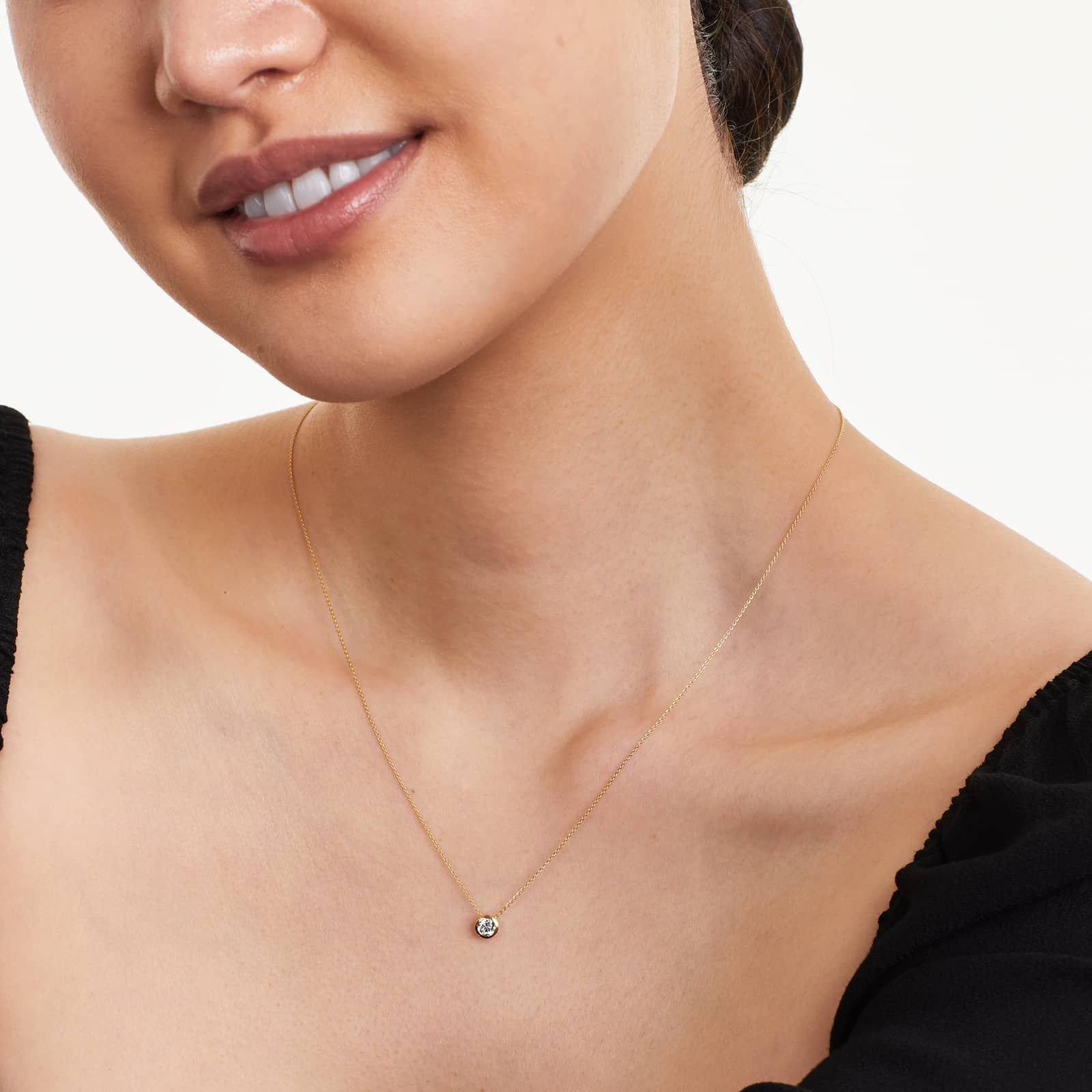 14K Yellow Gold Bezel Lab-Grown Diamond Pendant (0.25 CTW - F-G / VS2-SI1)