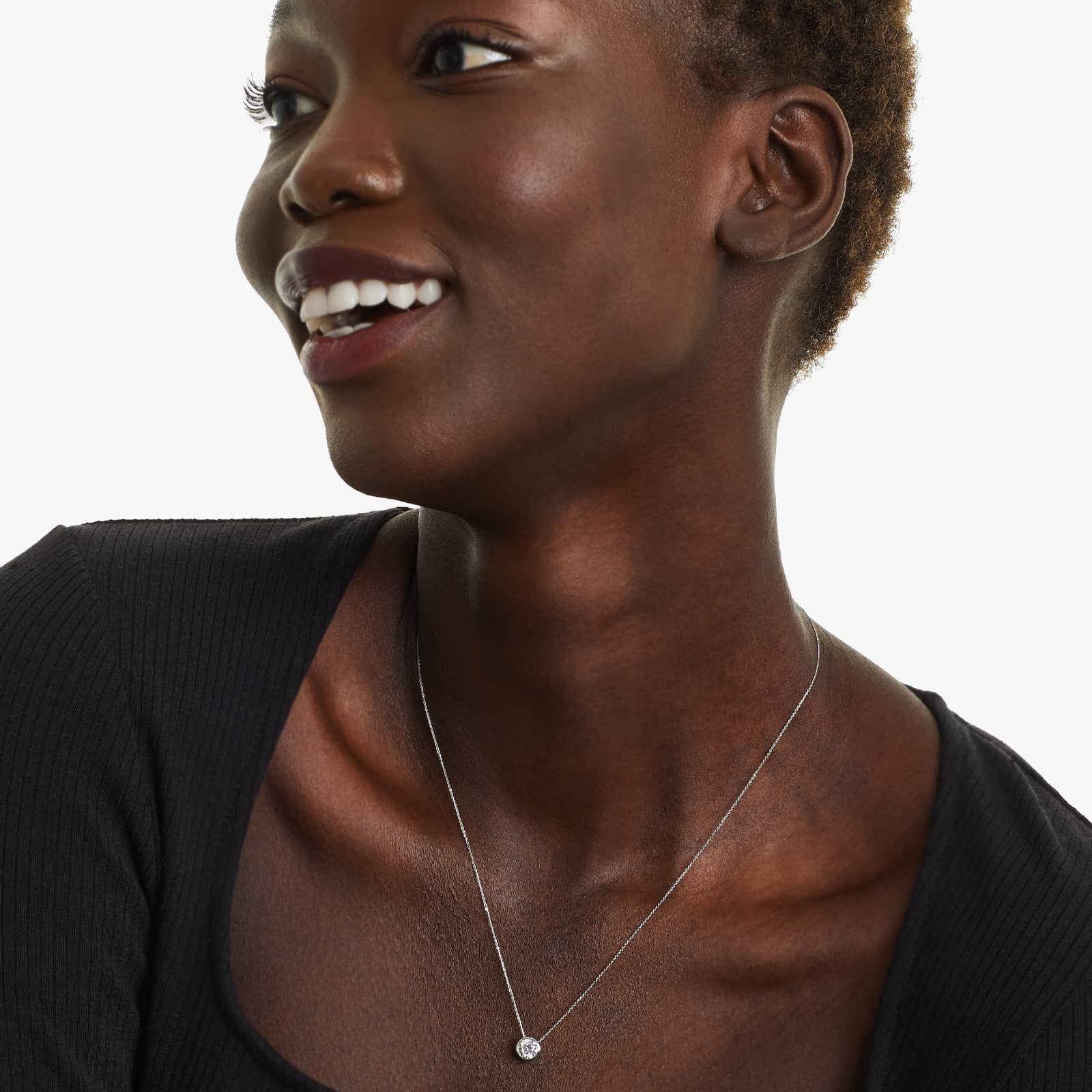 14K White Gold Bezel Lab-Grown Diamond Pendant (0.75 CTW - F-G / VS2-SI1)