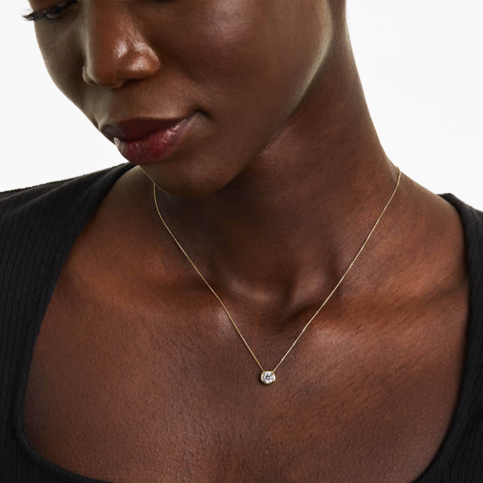 14K Yellow Gold Bezel Lab-Grown Diamond Pendant (0.75 CTW - F-G / VS2-SI1)