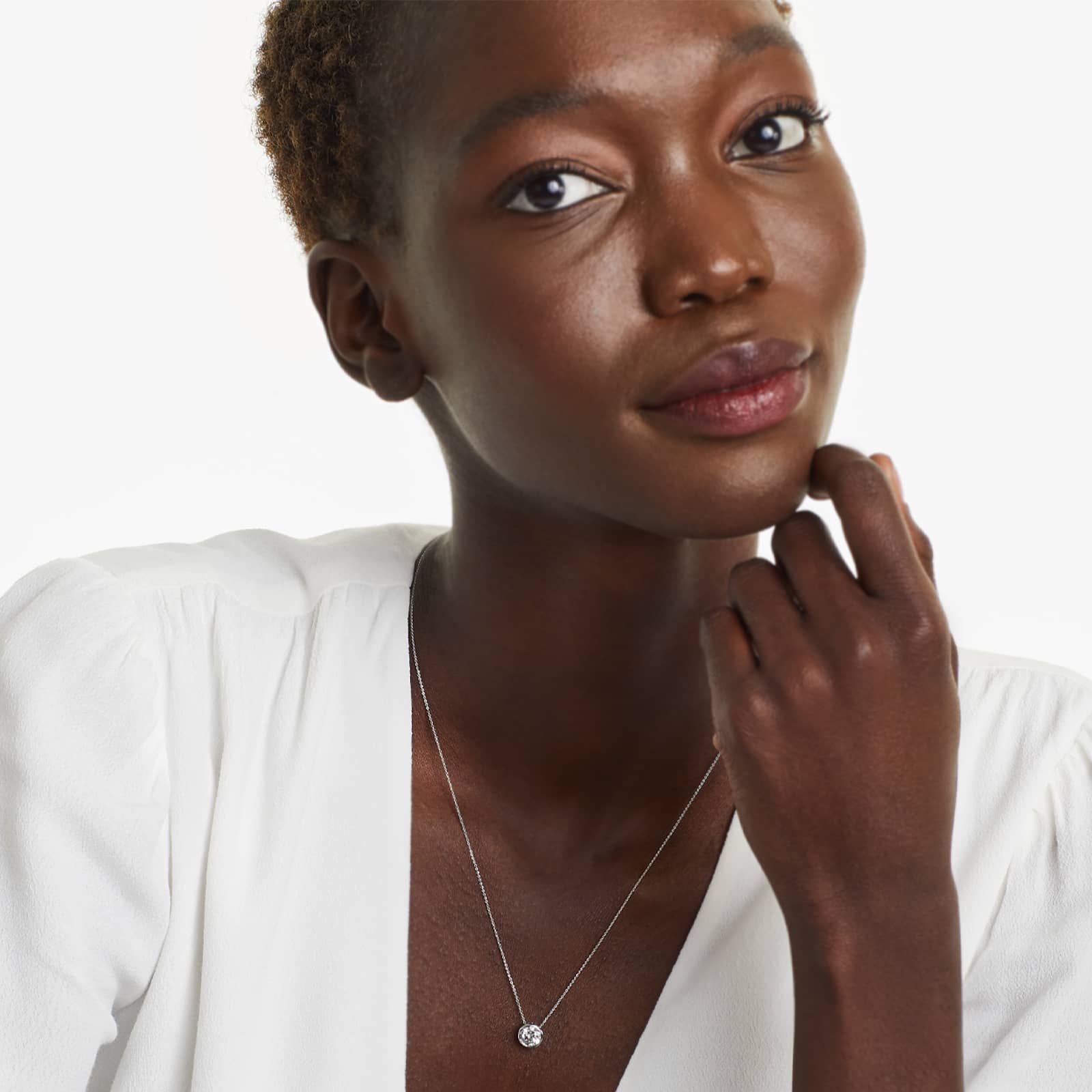 14K White Gold Bezel Lab-Grown Diamond Pendant (1.00 CTW - F-G / VS2-SI1)