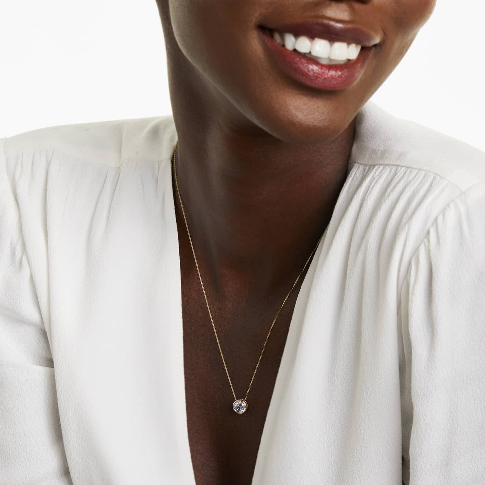 14K Yellow Gold Bezel Lab-Grown Diamond Pendant (1.00 CTW - F-G / VS2-SI1)