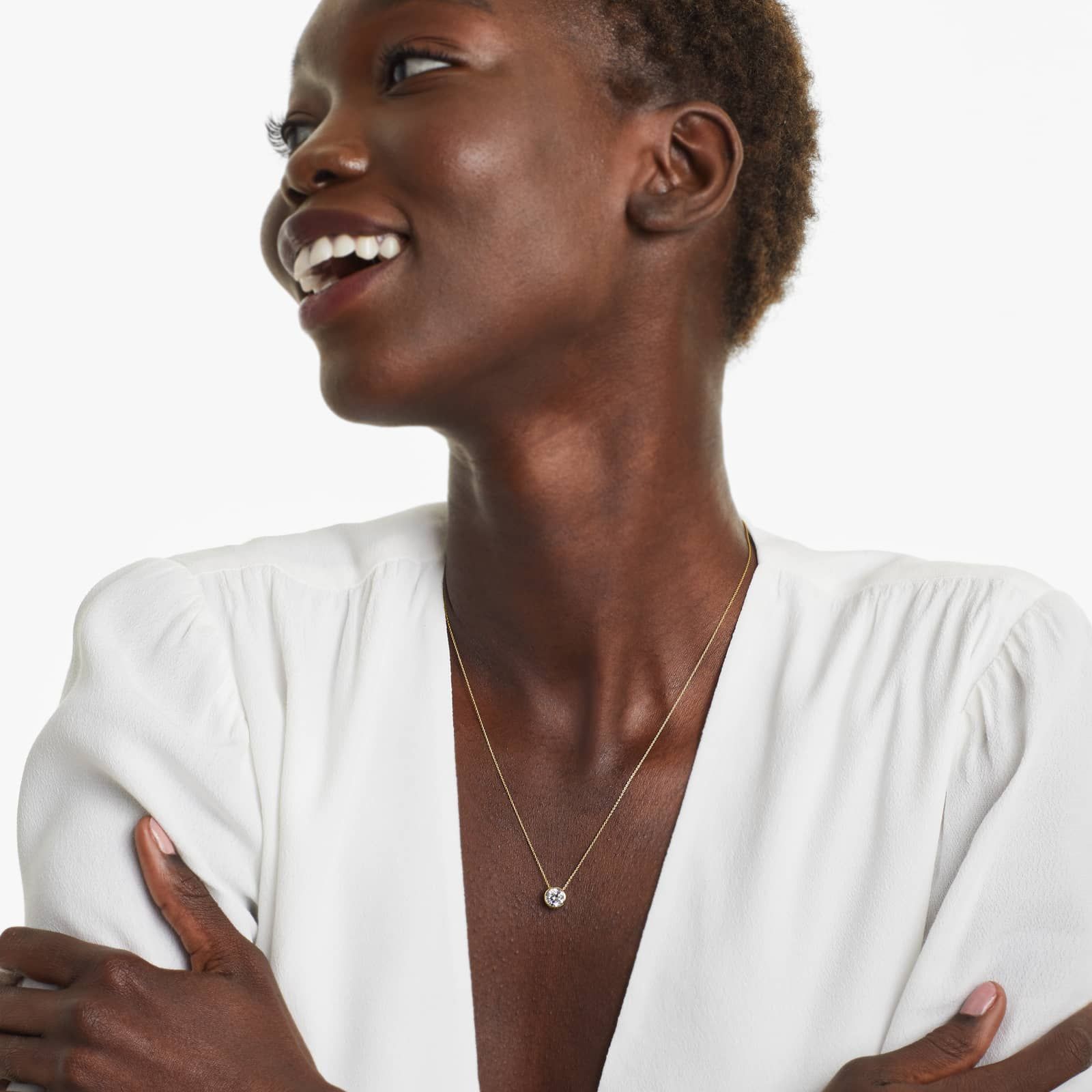 14K Yellow Gold Bezel Lab-Grown Diamond Pendant (1.00 CTW - F-G / VS2-SI1)