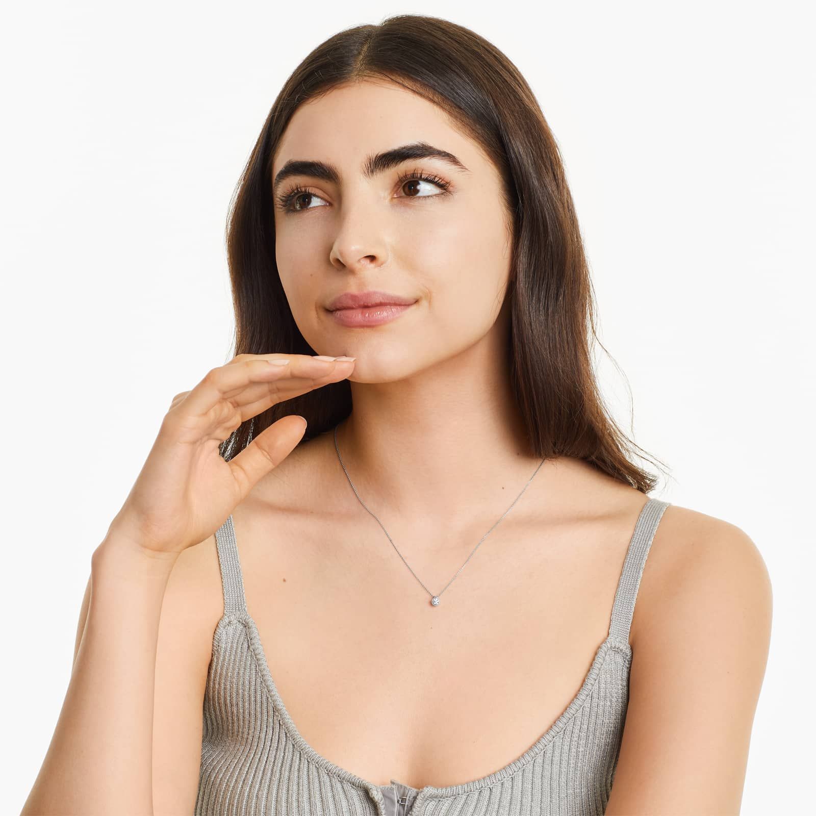 14K White Gold Milgrain Bezel Lab-Grown Diamond Pendant (0.25 CTW - F-G / VS2-SI1)