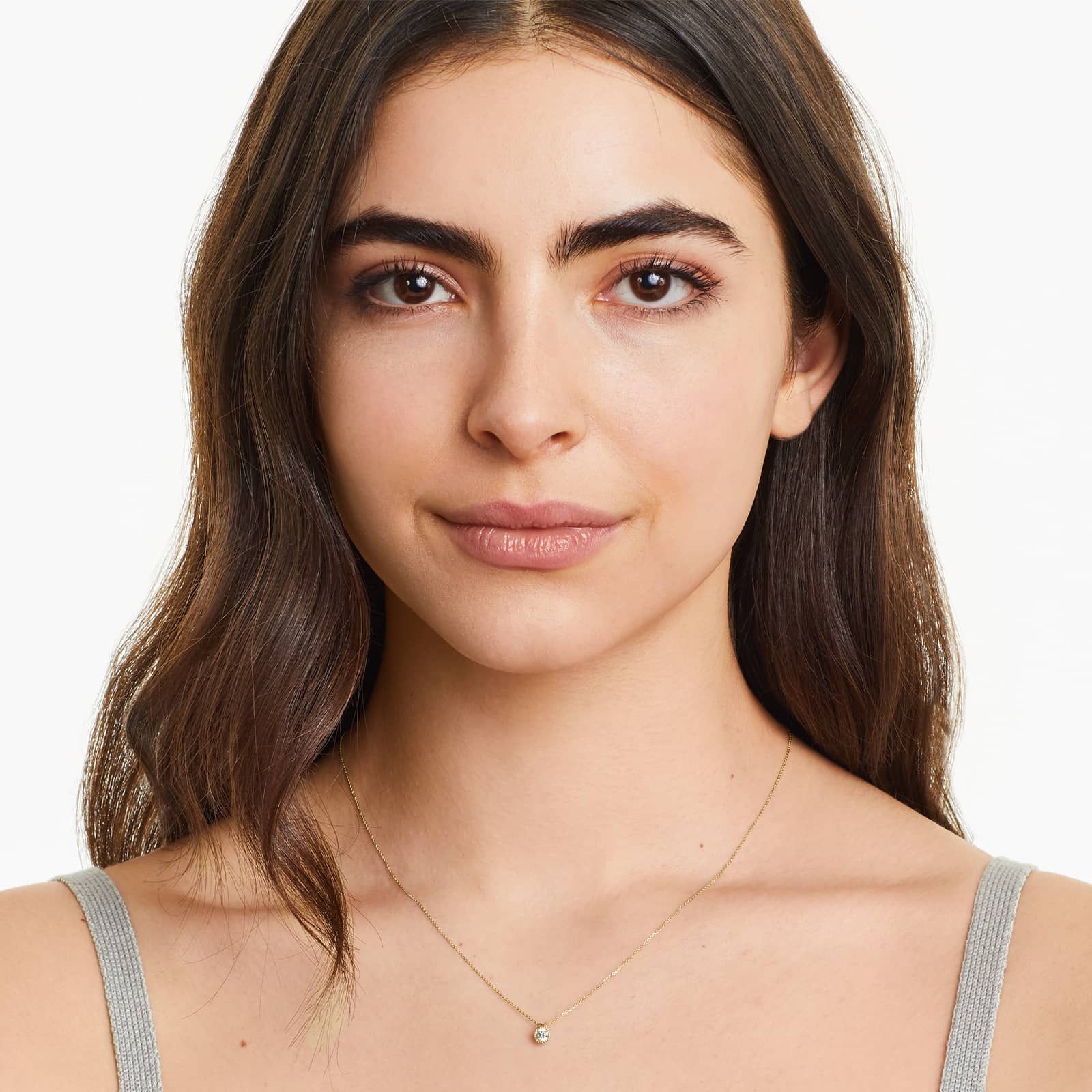 14K Yellow Gold Milgrain Bezel Lab-Grown Diamond Pendant (0.25 CTW - F-G / VS2-SI1)