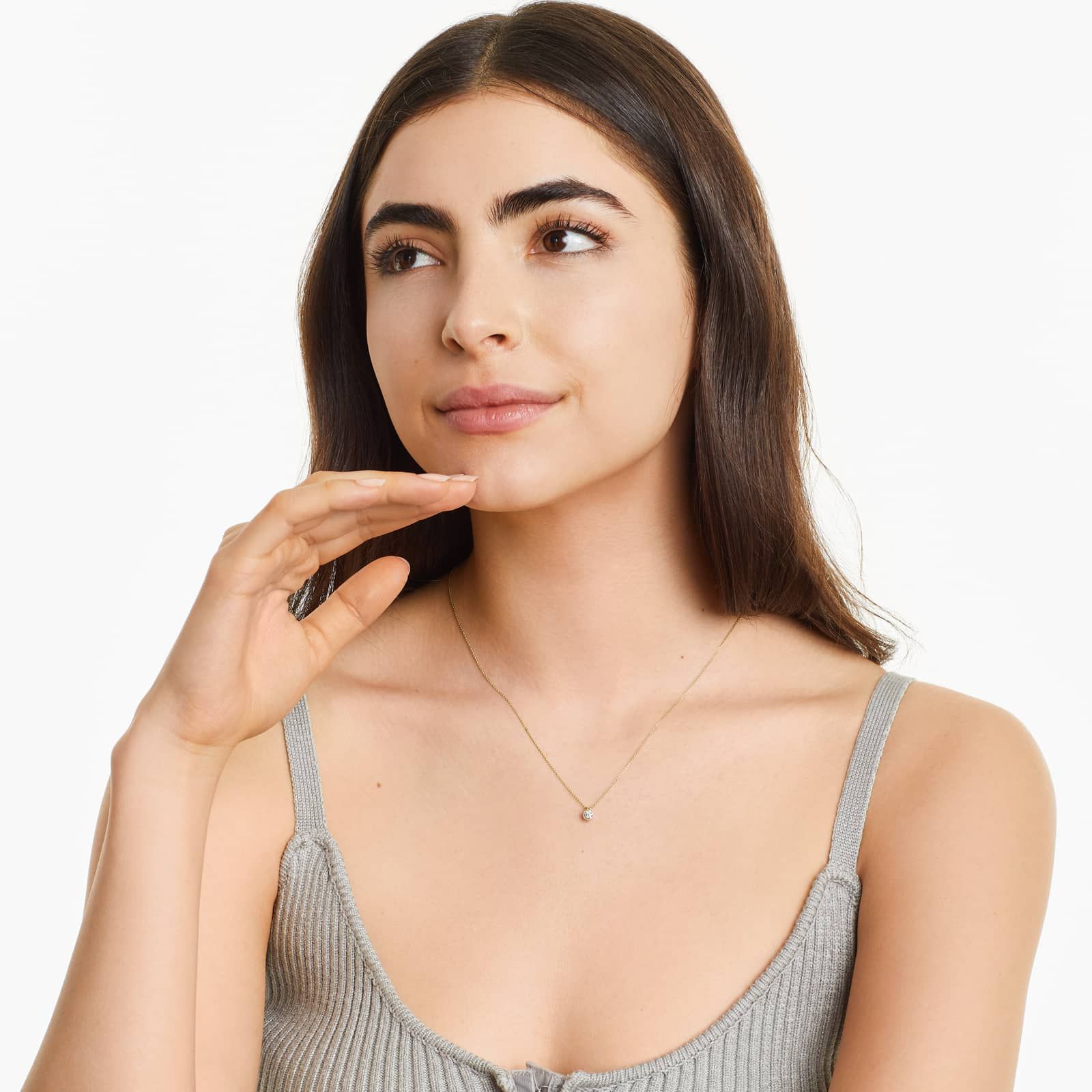 14K Yellow Gold Milgrain Bezel Lab-Grown Diamond Pendant (0.25 CTW - F-G / VS2-SI1)