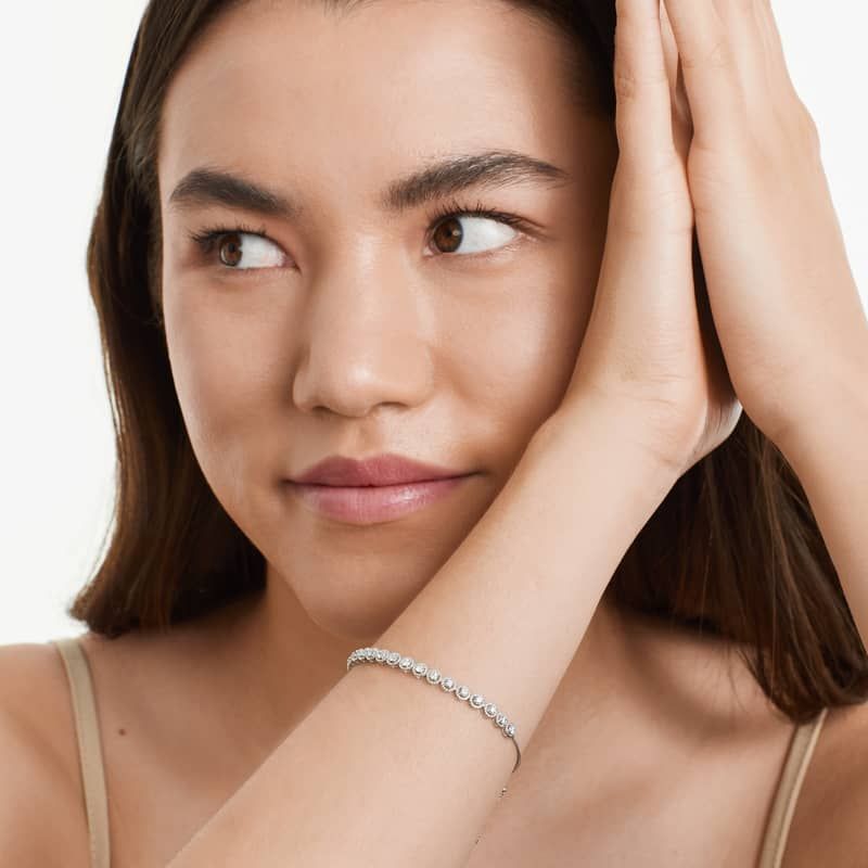 Bolo Diamond Bracelet In 14K White Gold