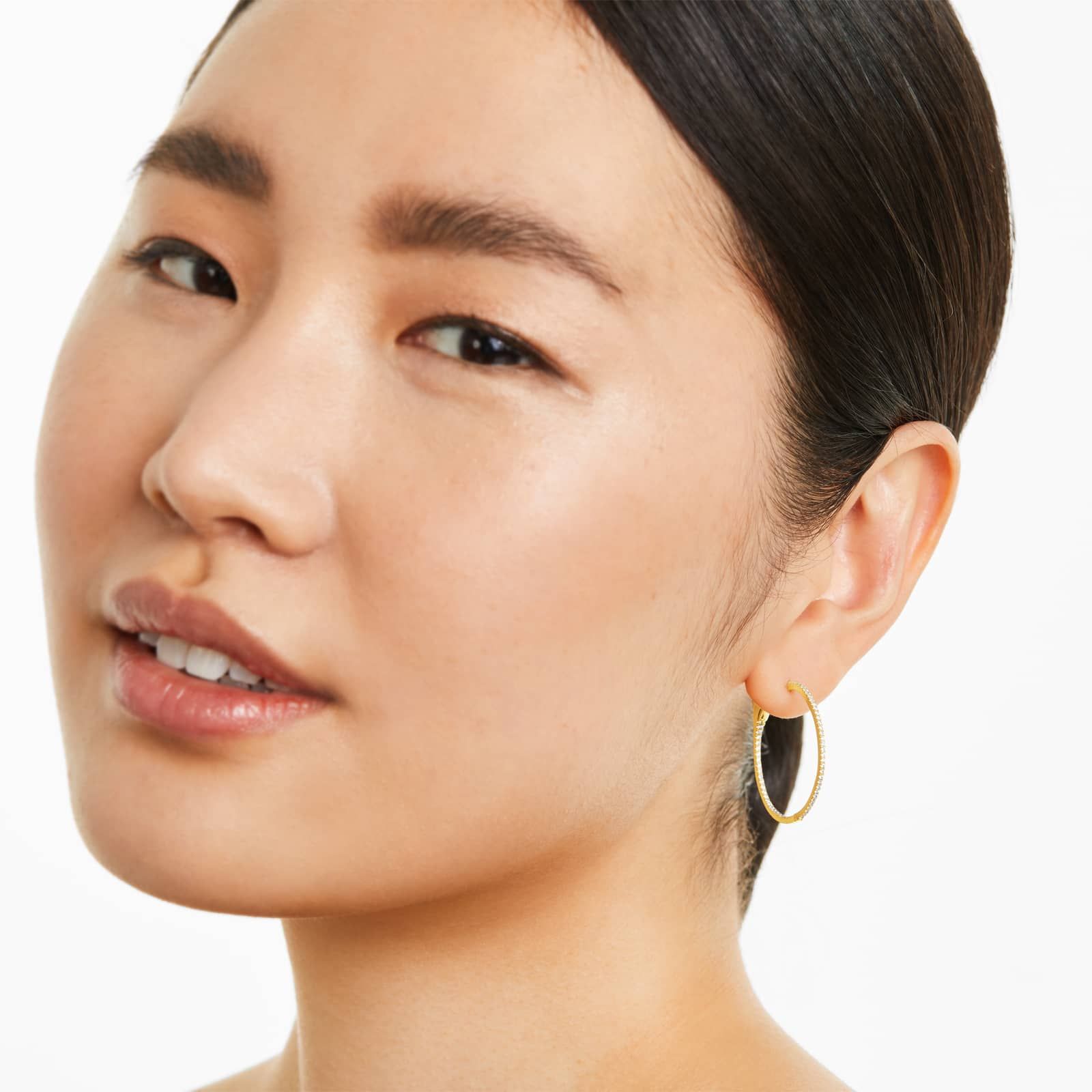 Inside Out 0.5 CTW Round Diamond Hoop Earrings In 14K Yellow Gold