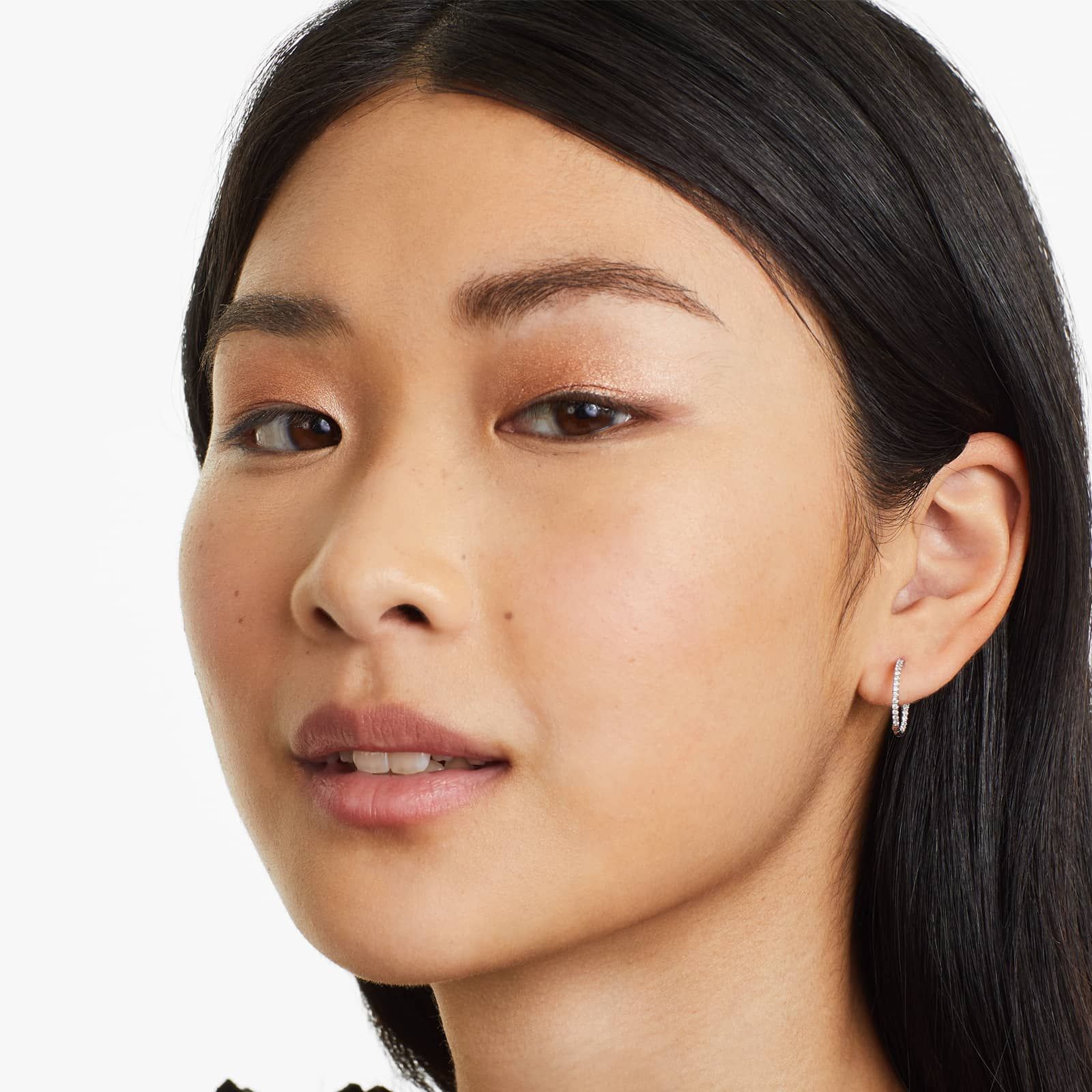 Inside Out 0.25 CTW Round Diamond Hoop Earrings In 14K White Gold