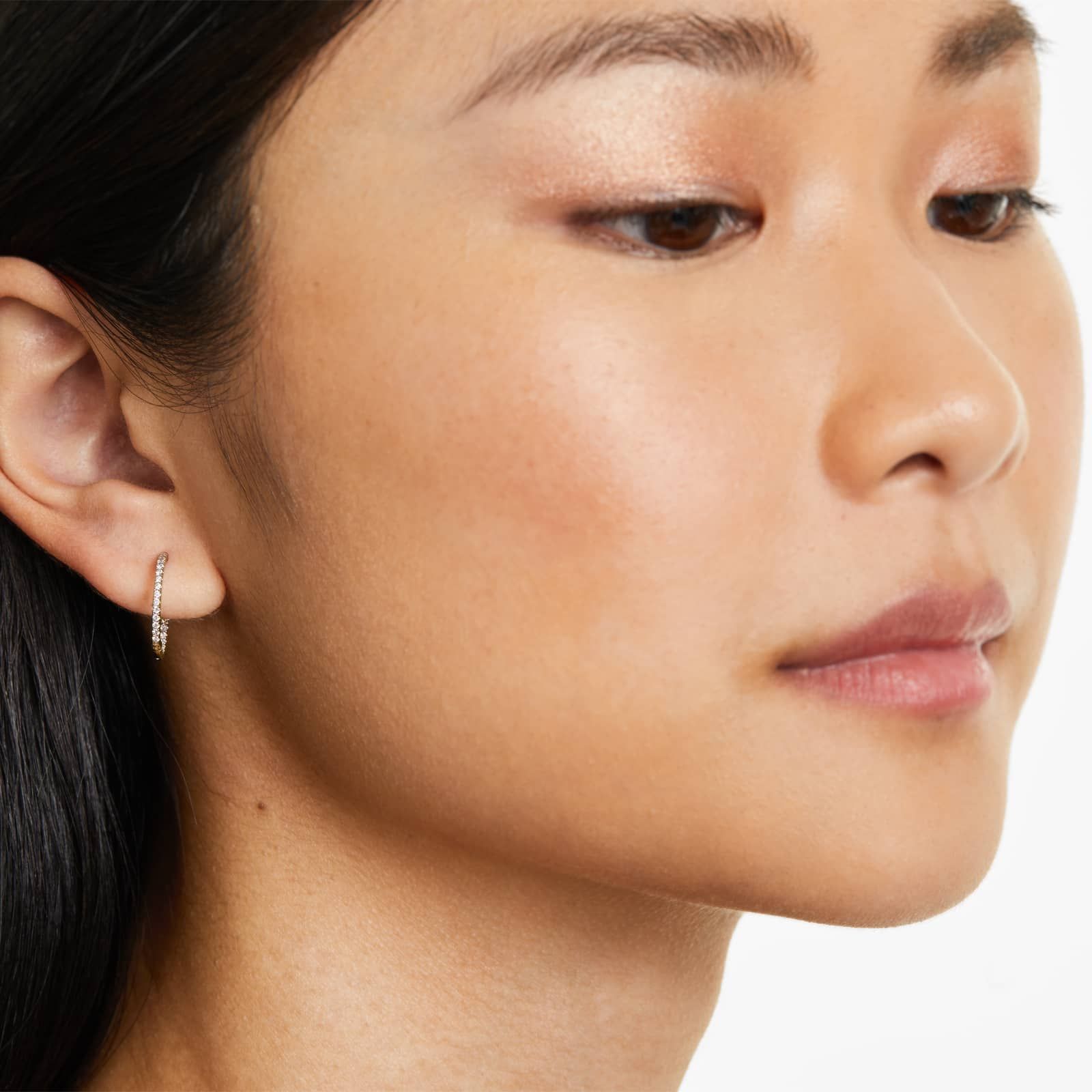 Inside Out 0.25 CTW Round Diamond Hoop Earrings In 14K Yellow Gold