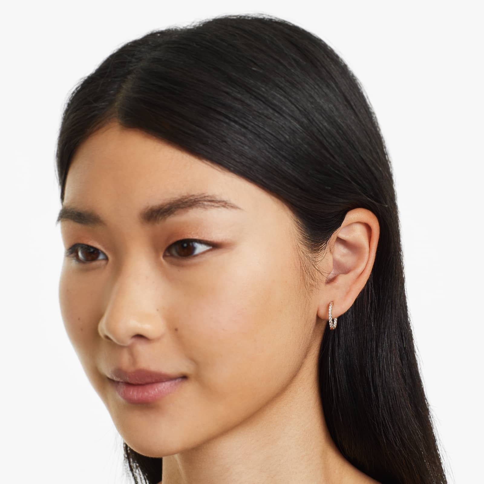 Inside Out 0.5 CTW Round Diamond Hoop Earrings In 14K Yellow Gold