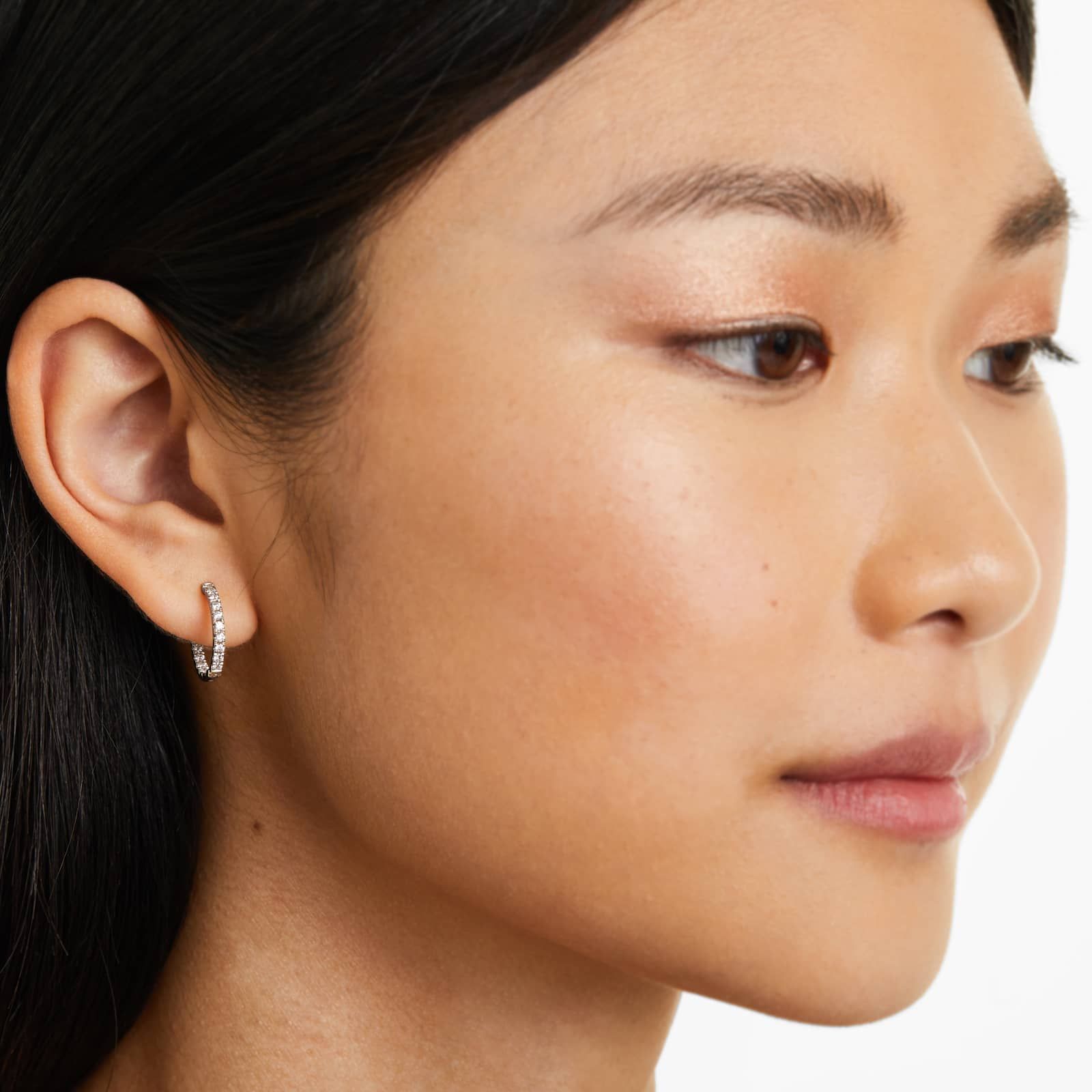 Inside Out 0.5 CTW Round Diamond Hoop Earrings In 14K Yellow Gold