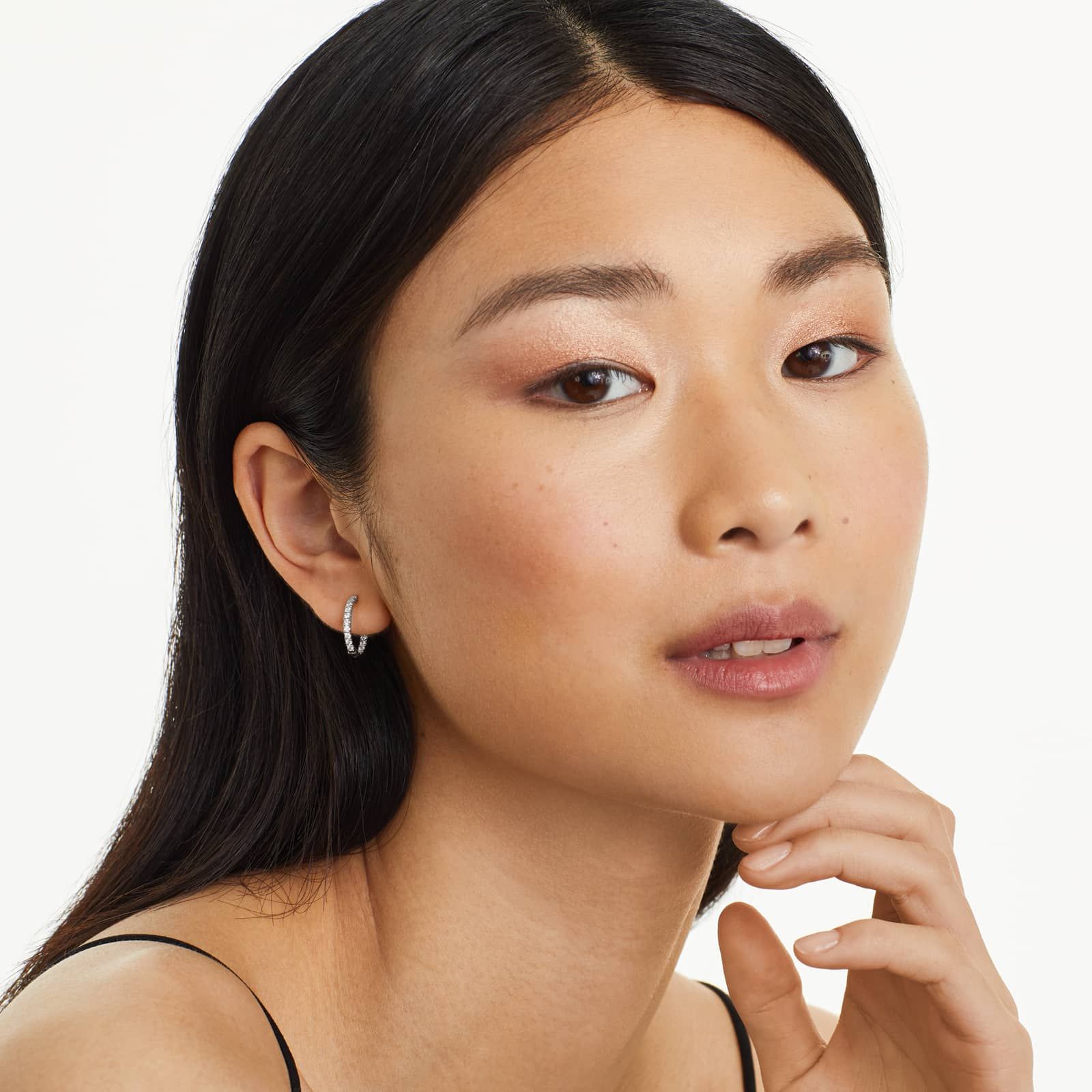 Inside Out 0.5 CTW Round Diamond Hoop Earrings In 14K Yellow Gold