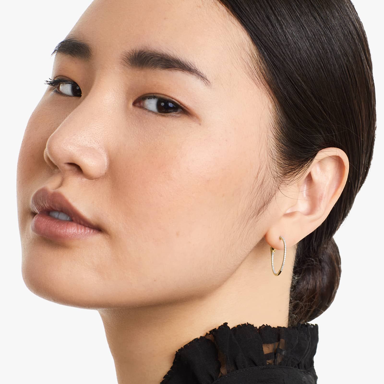 Inside Out 0.25 CTW Round Diamond Hoop Earrings In 14K Yellow Gold