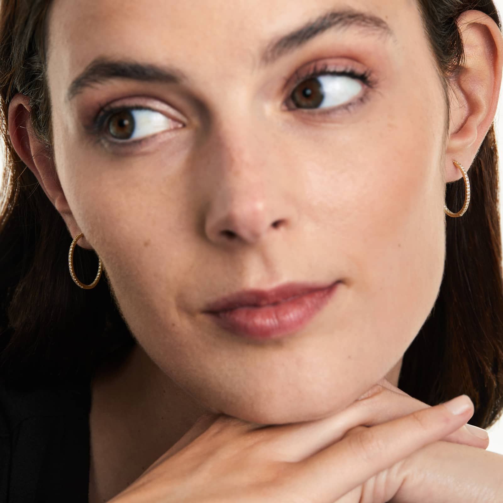 Inside Out 0.5 CTW Round Diamond Hoop Earrings In 14K Yellow Gold