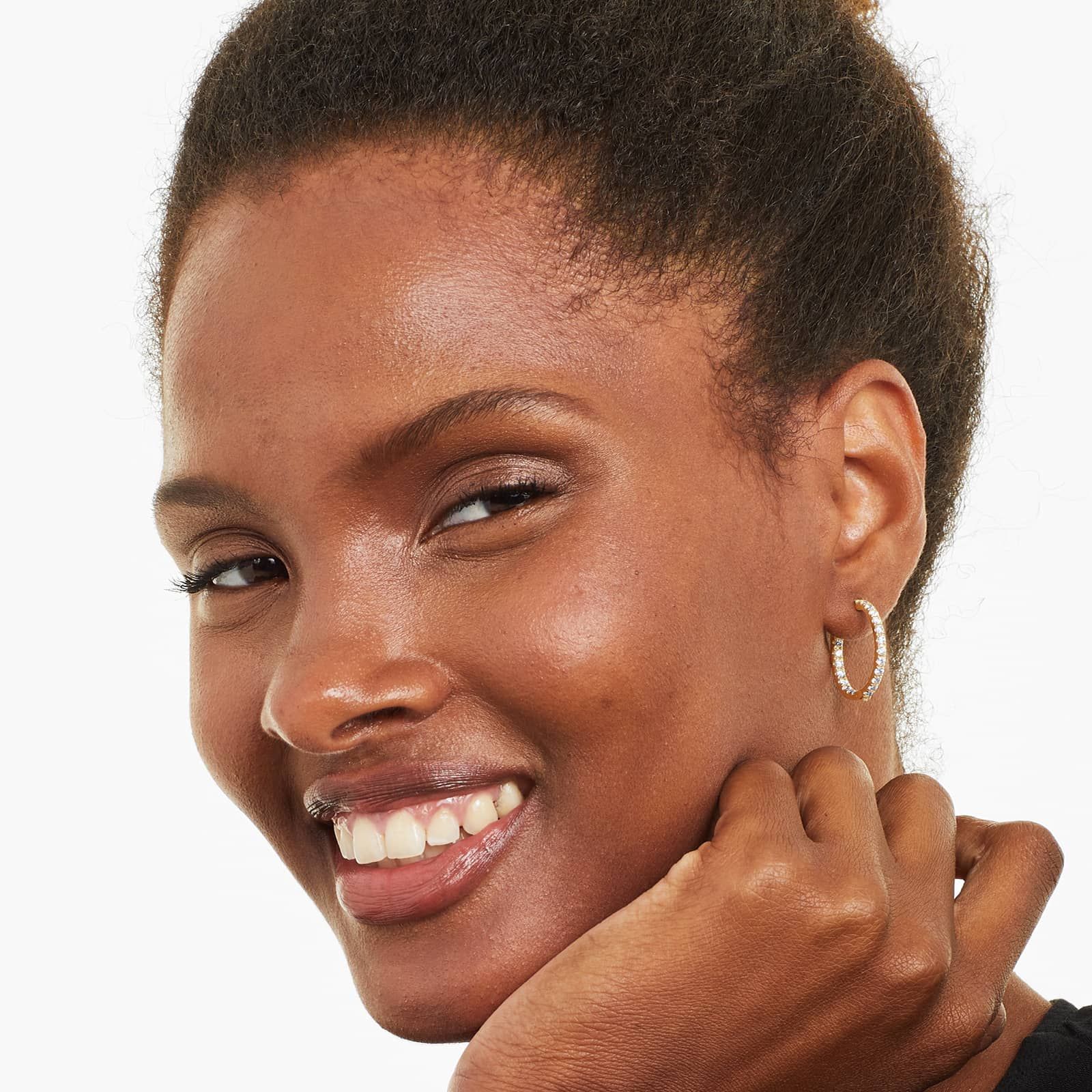 Inside Out 1.5 CTW Round Diamond Hoop Earrings In 14K Yellow Gold