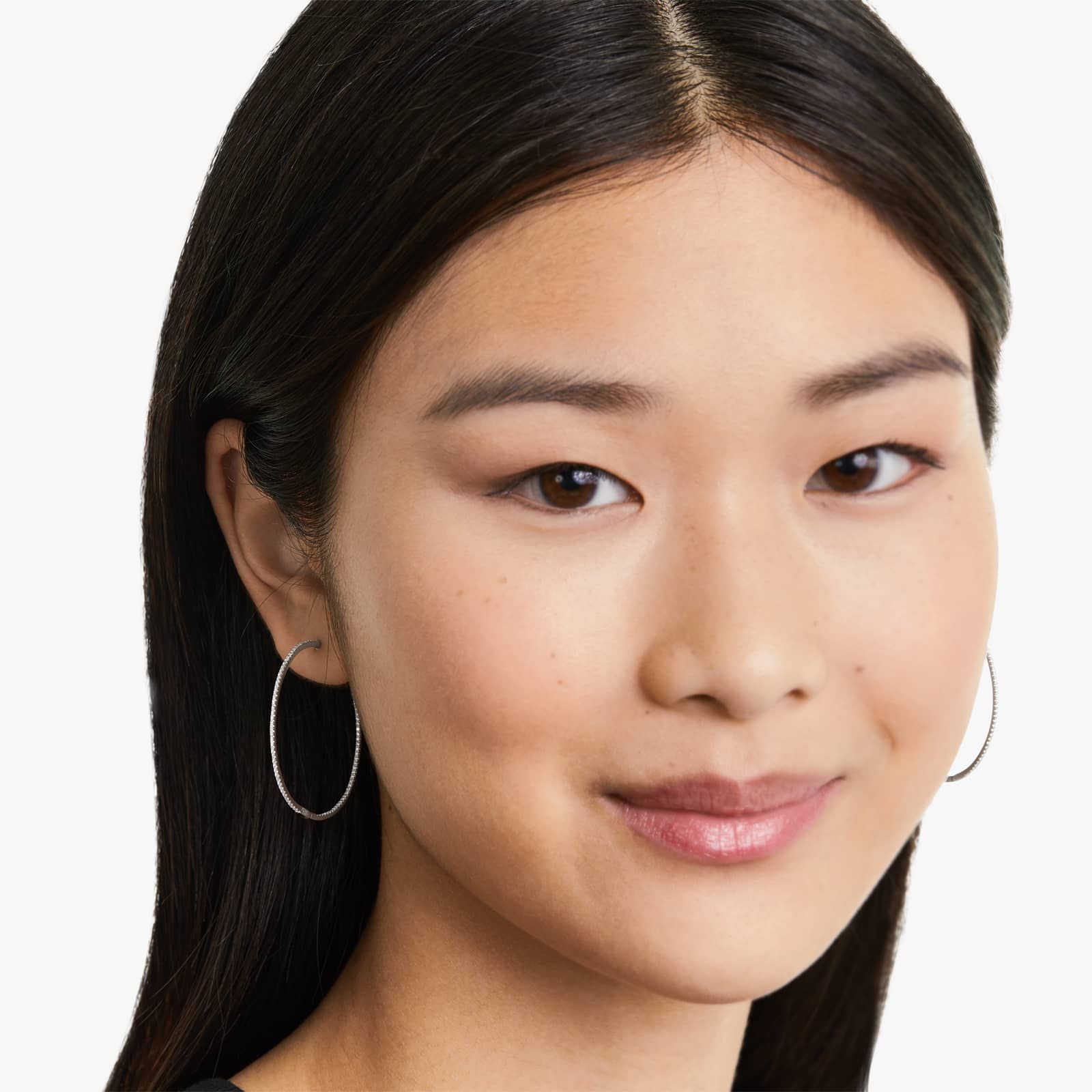 Inside Out 0.5 CTW Round Diamond Hoop Earrings In 14K White Gold