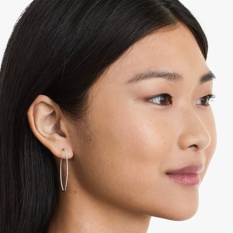 Inside Out 0.5 CTW Round Diamond Hoop Earrings In 14K Yellow Gold