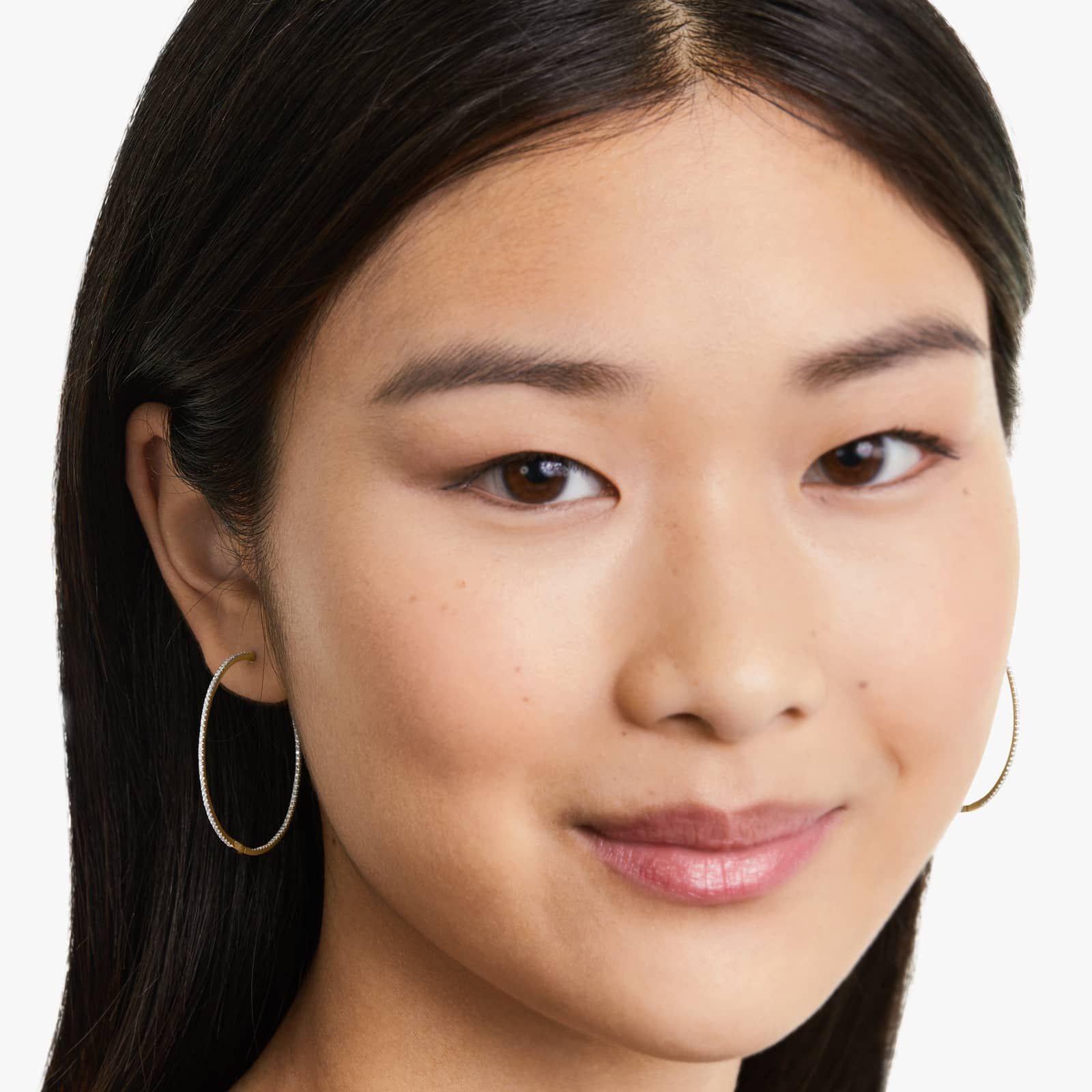 Inside Out 0.5 CTW Round Diamond Hoop Earrings In 14K Yellow Gold