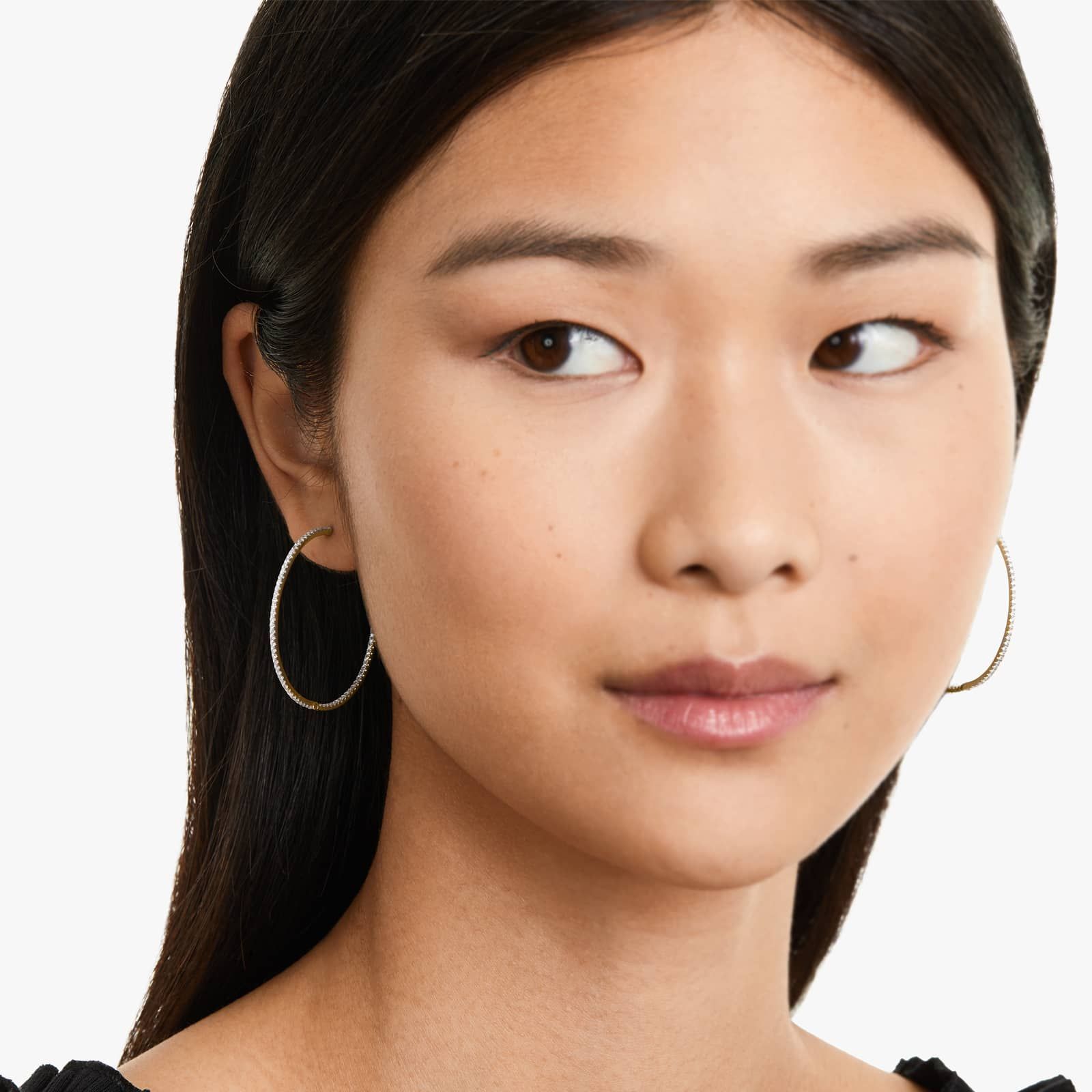 Inside Out 1 CTW Round Diamond Hoop Earrings In 14K Yellow Gold