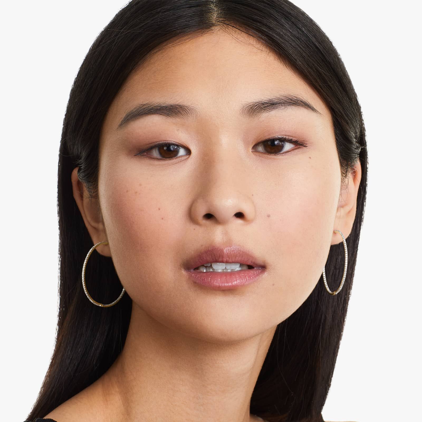 Inside Out 1 CTW Round Diamond Hoop Earrings In 14K Yellow Gold