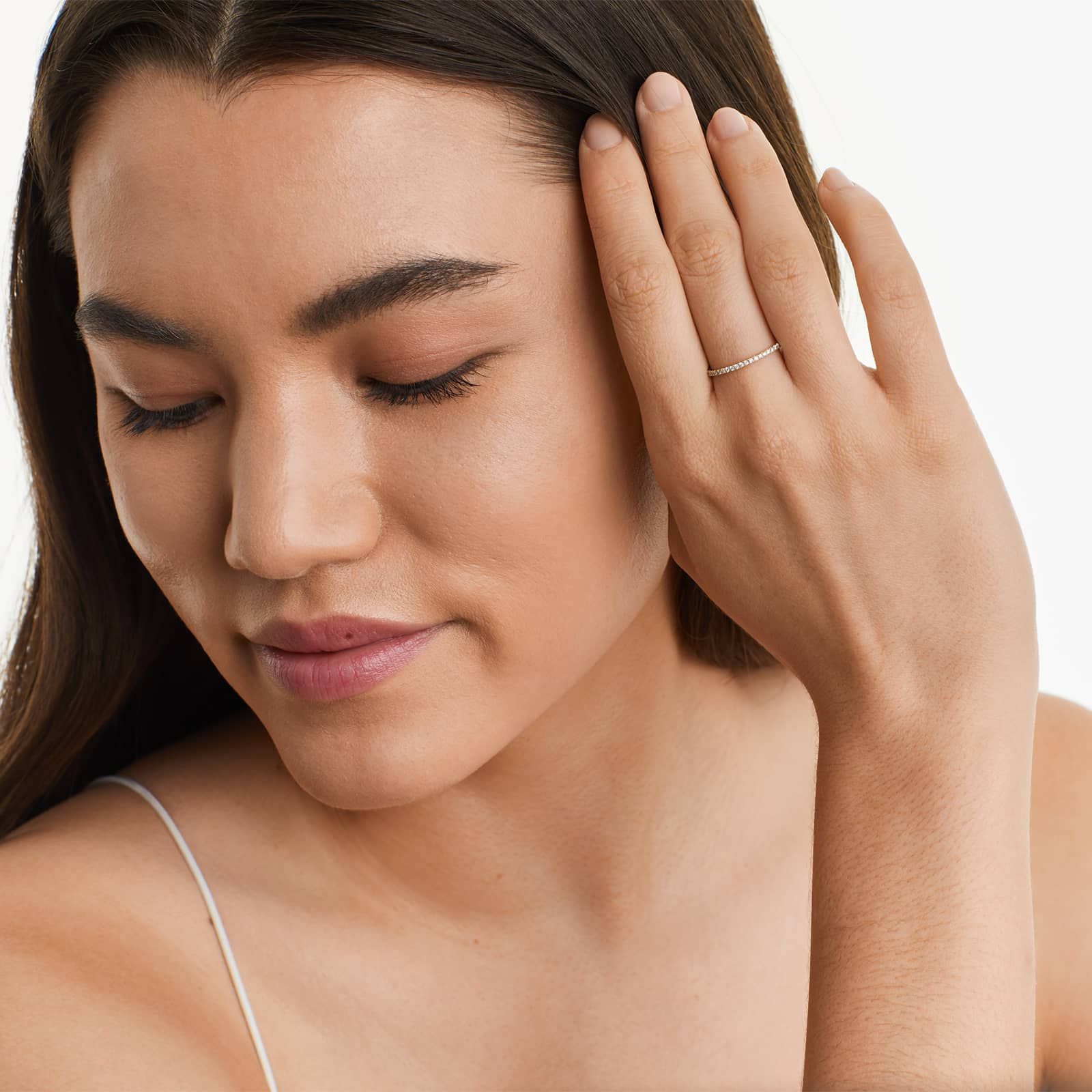 Single Row Ever After Diamond Ring In 14K Yellow Gold