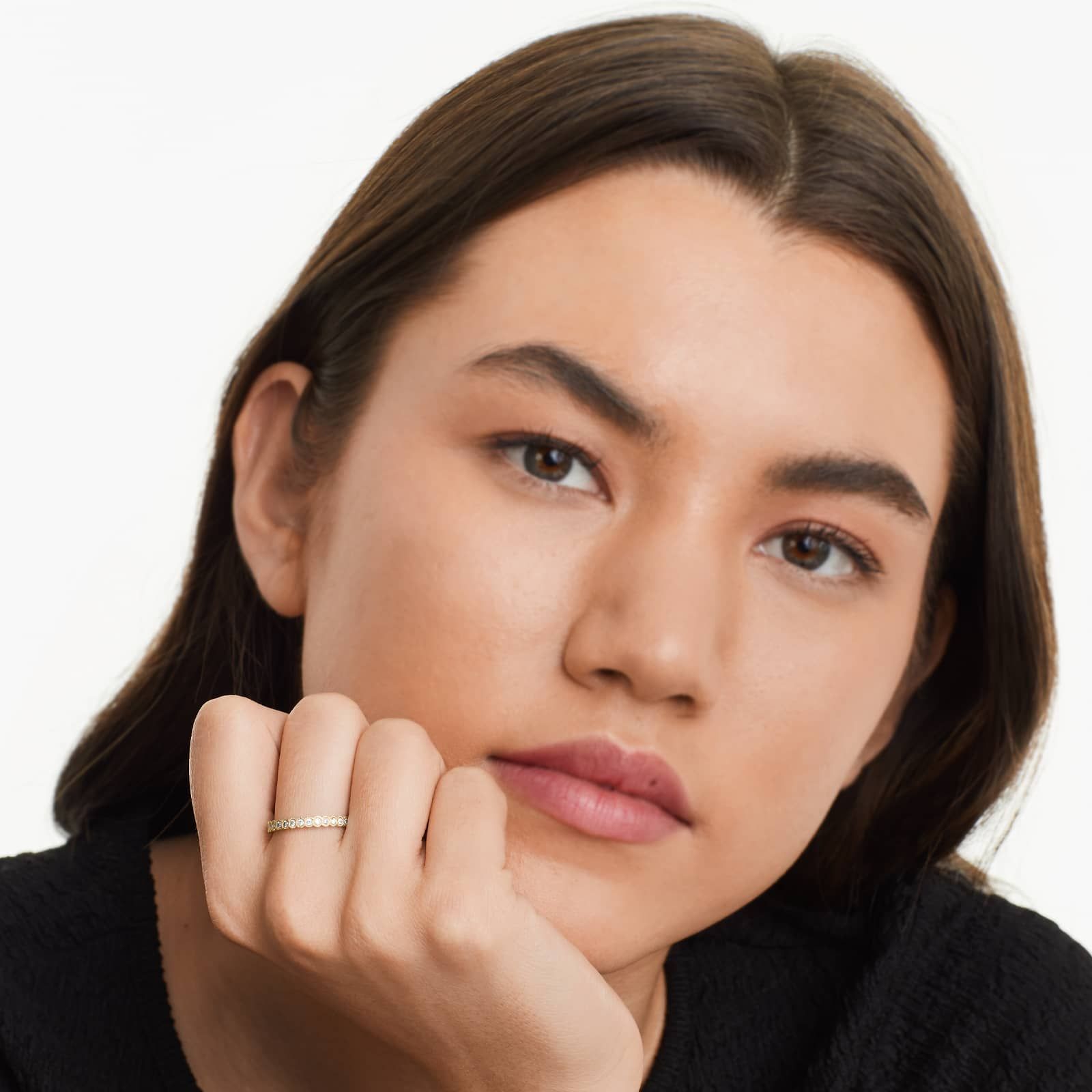 Milgrain Bezel Diamond Ring In 14K Yellow Gold