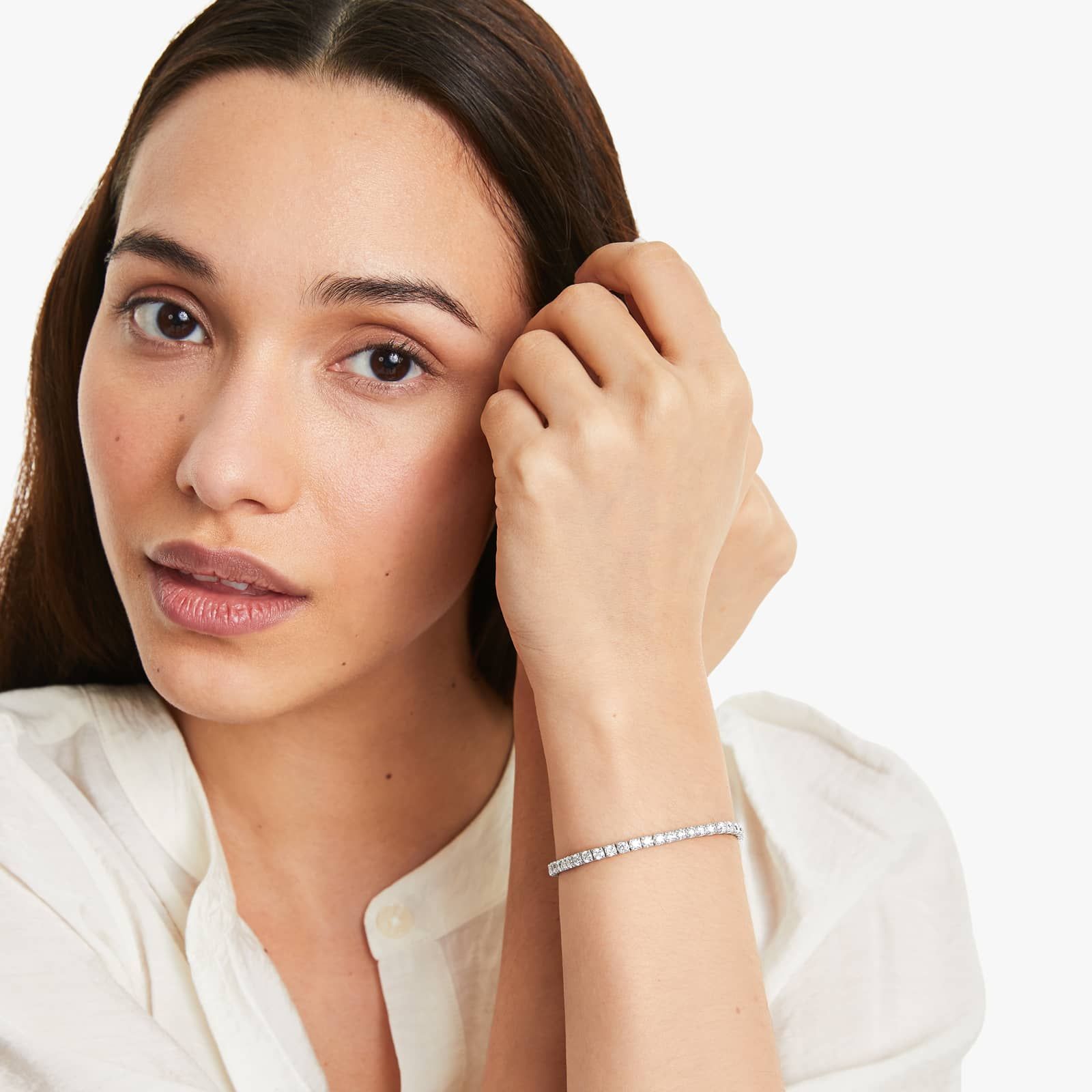 Tennis Bracelet With 6 CTW Diamonds In 14K White Gold