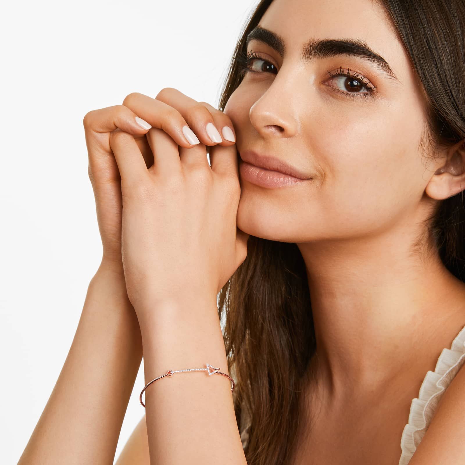 Teardrop Shape Diamond Bracelet In 14K Rose Gold